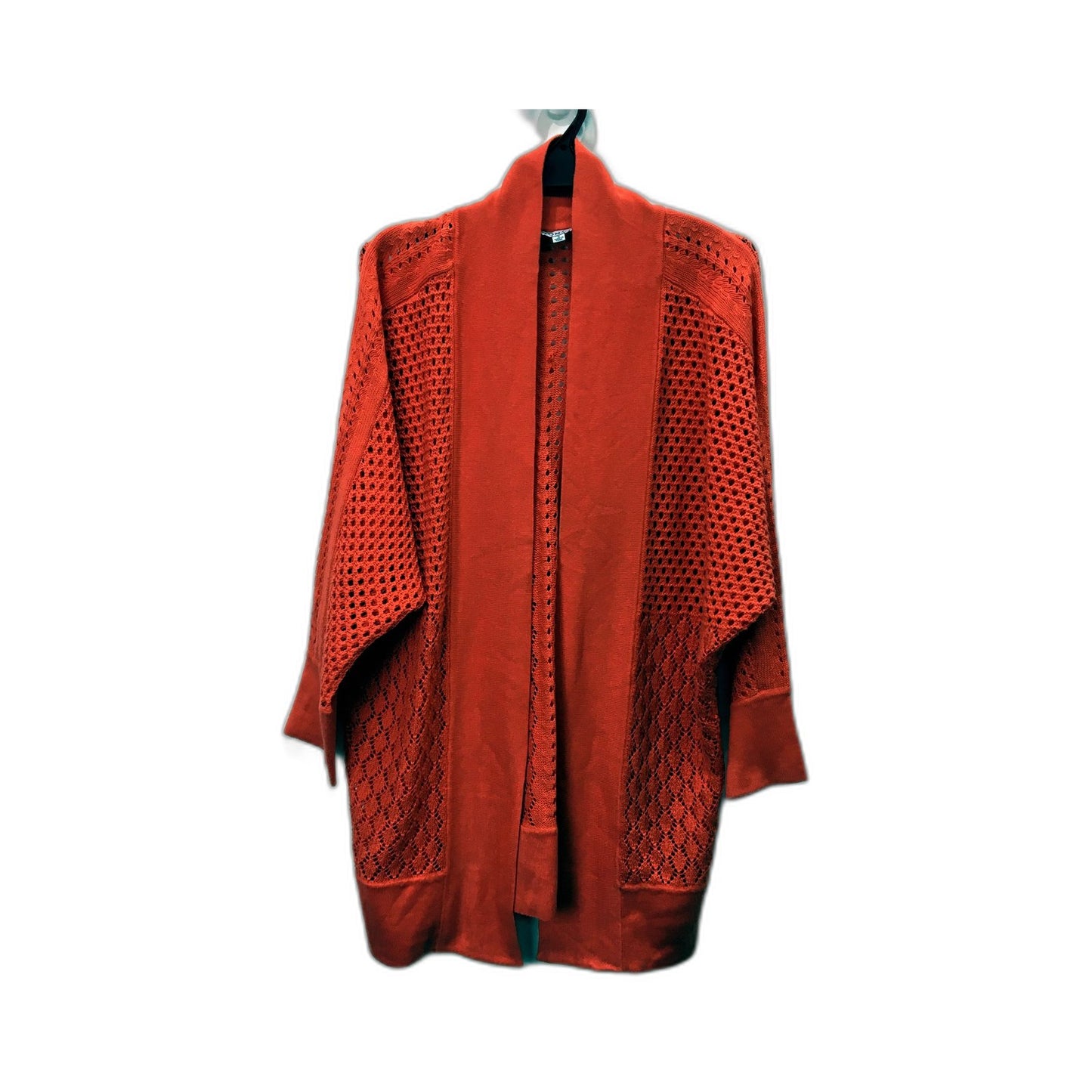 Noni B Womens Knit Cardigan - Red Open Front Lightweight Sweater Size S
