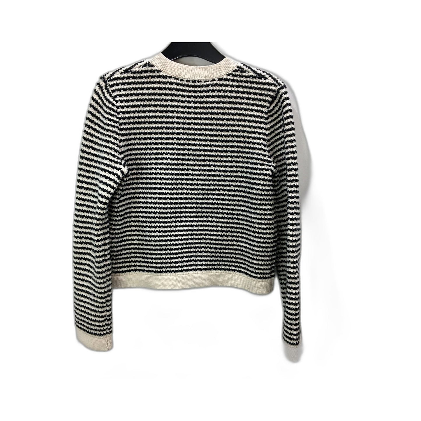 UNIQLO Womens Striped Cardigan Sweater in Black and Beige, XS Size