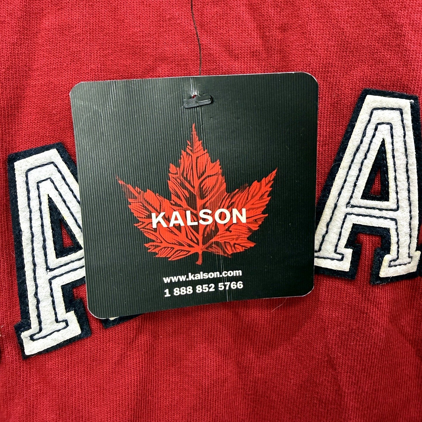 Kalson Mens Pullover Sweatshirt in Red and Navy Blue, 100% Cotton, XL NEW