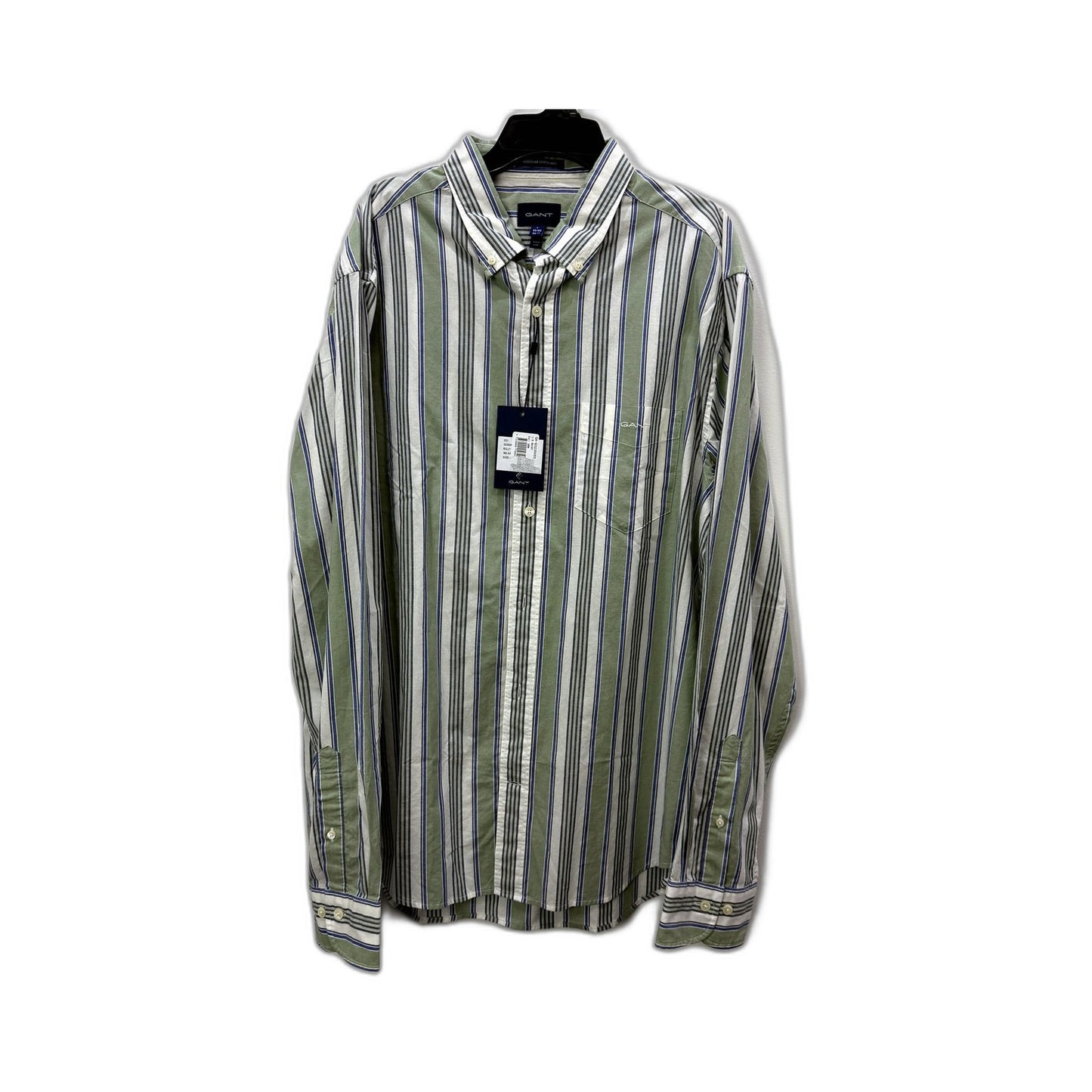 Gant Mens Button-Down Striped Cotton Shirt Regular Fit Multi Color Size L NEW