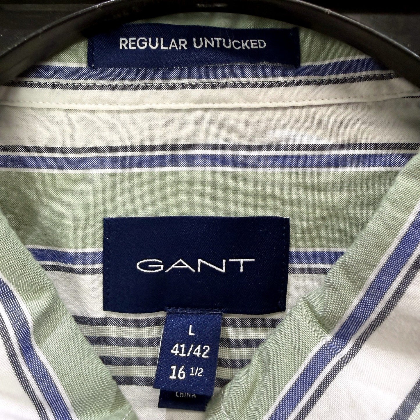 Gant Mens Button-Down Striped Cotton Shirt Regular Fit Multi Color Size L NEW