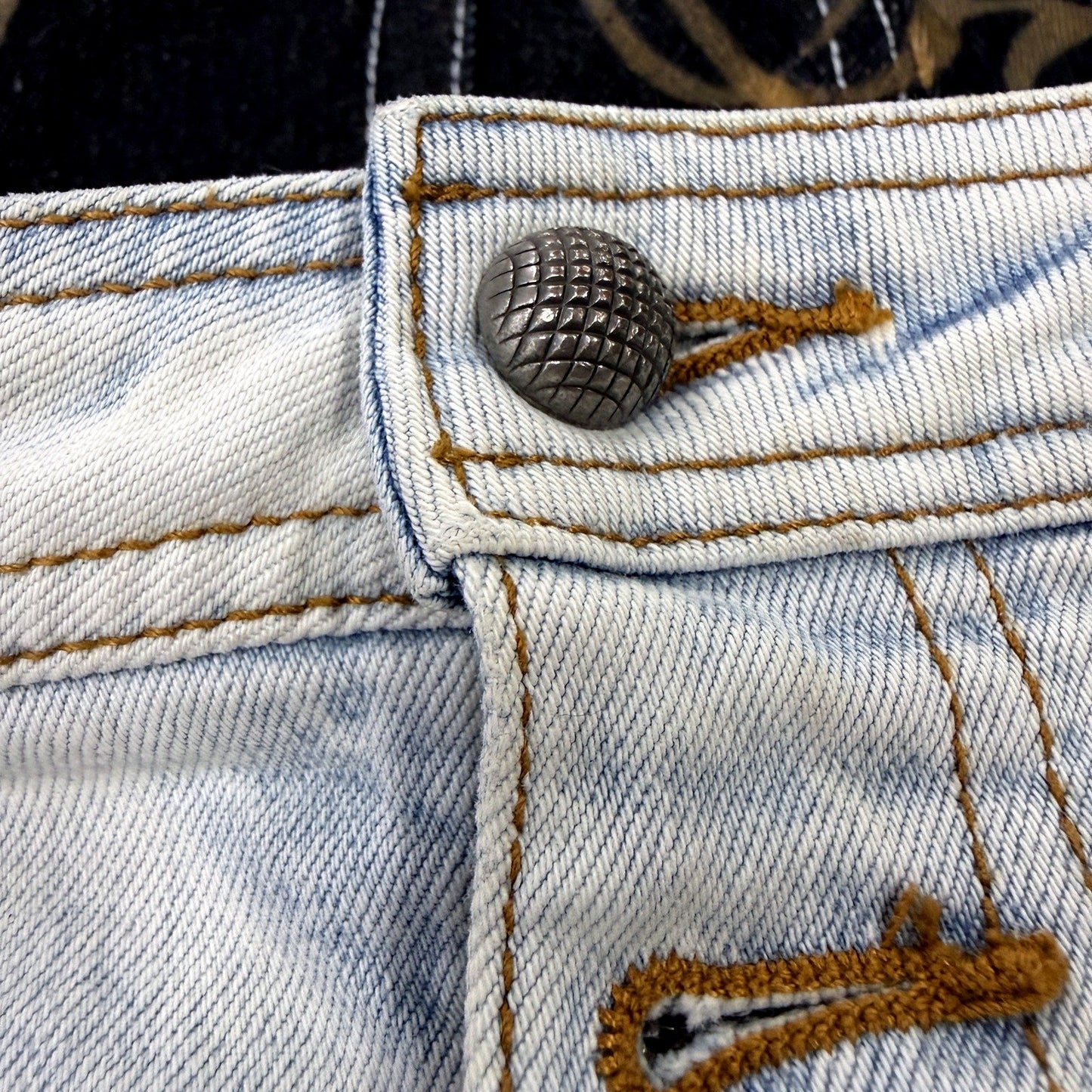 Aje Womens Denim Mini Skirt Light Blue Frayed Hem Button Front Size 10