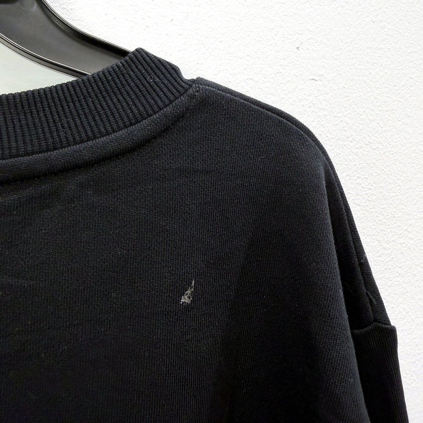 Champion Mens Pullover Sweatshirt Black Crew Neck Cotton Blend Size XL NEW