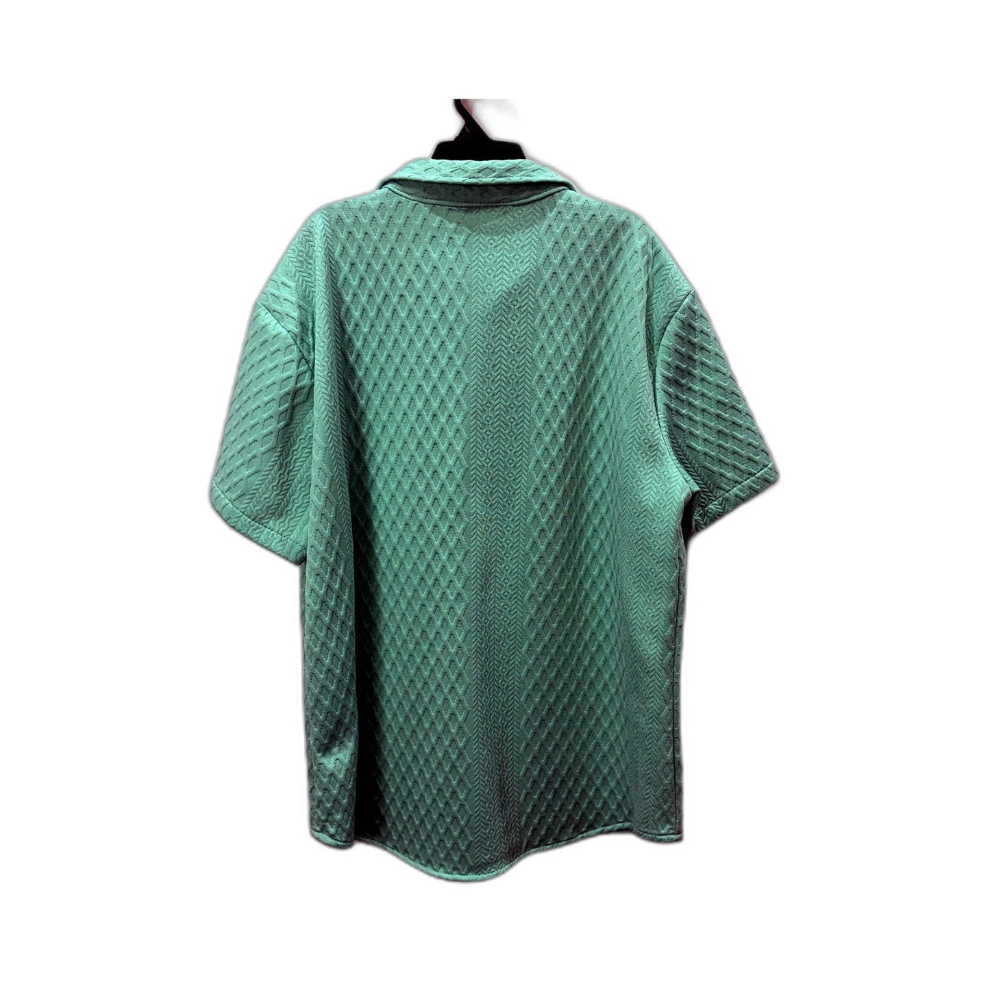 Manfinity Mens Quilted Diamond Pattern Button-Down Shirt Mint Green Size XL