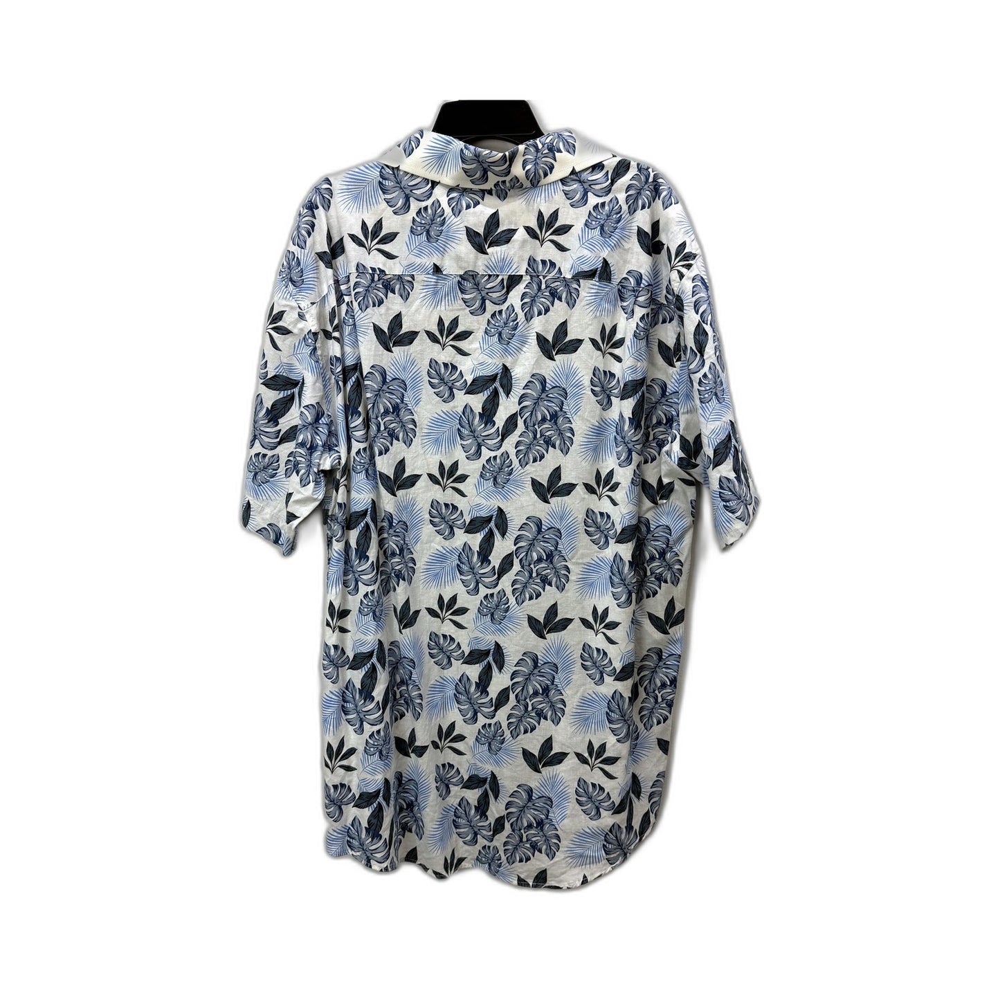 Perrone Mens Button-Down Shirt Floral Print Cotton Linen Blend Casual Sz L