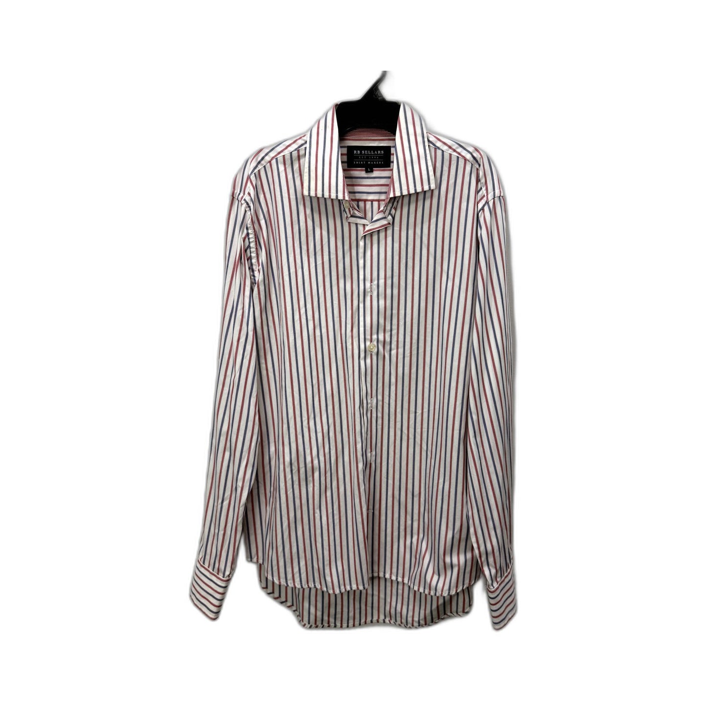 RB Sellars Mens Striped Dress Shirt Cotton Long Sleeve Collared Multi Color SZ L
