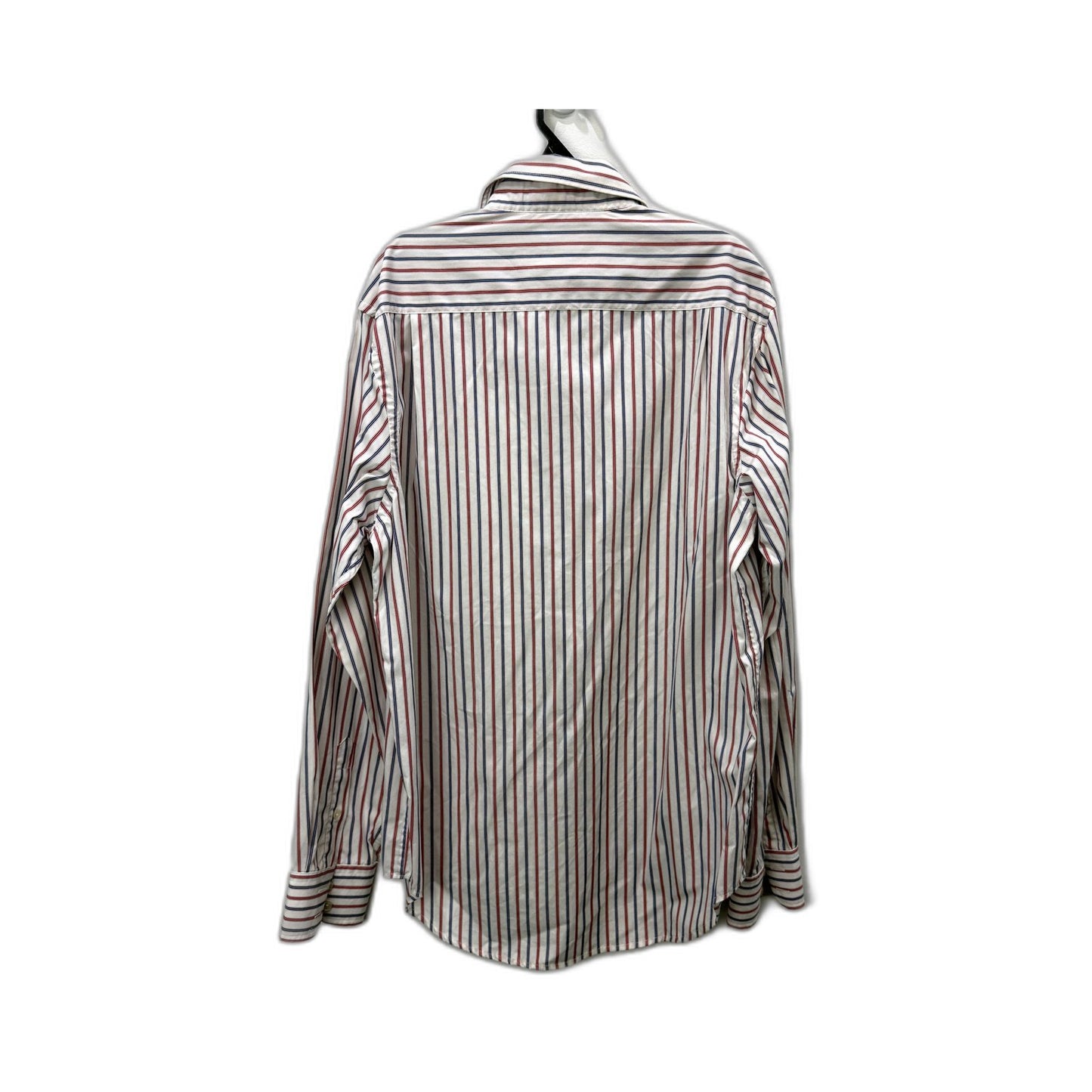 RB Sellars Mens Striped Dress Shirt Cotton Long Sleeve Collared Multi Color SZ L