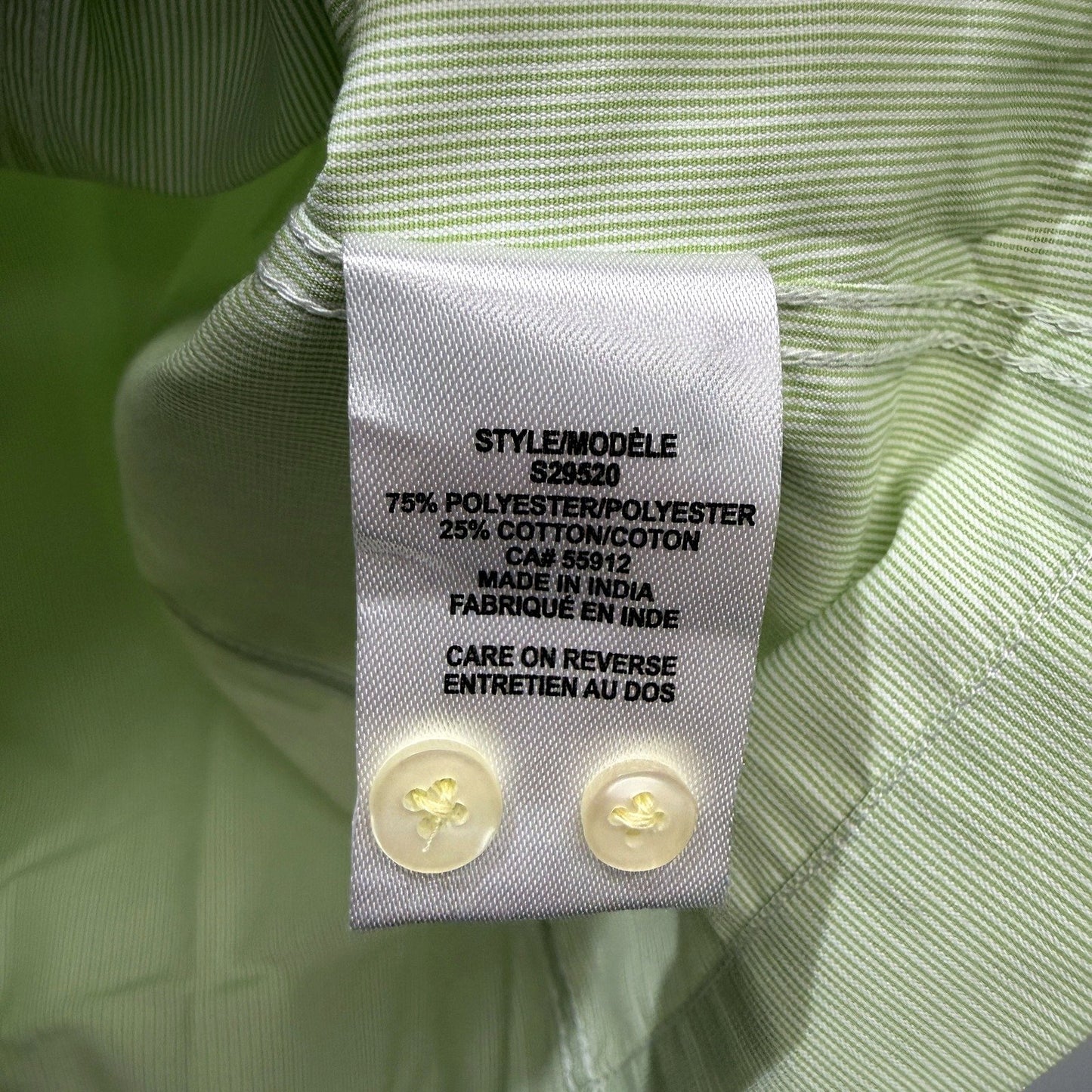 Biz Collection Womens Button-Down Shirt in Green, Size 24 NEW