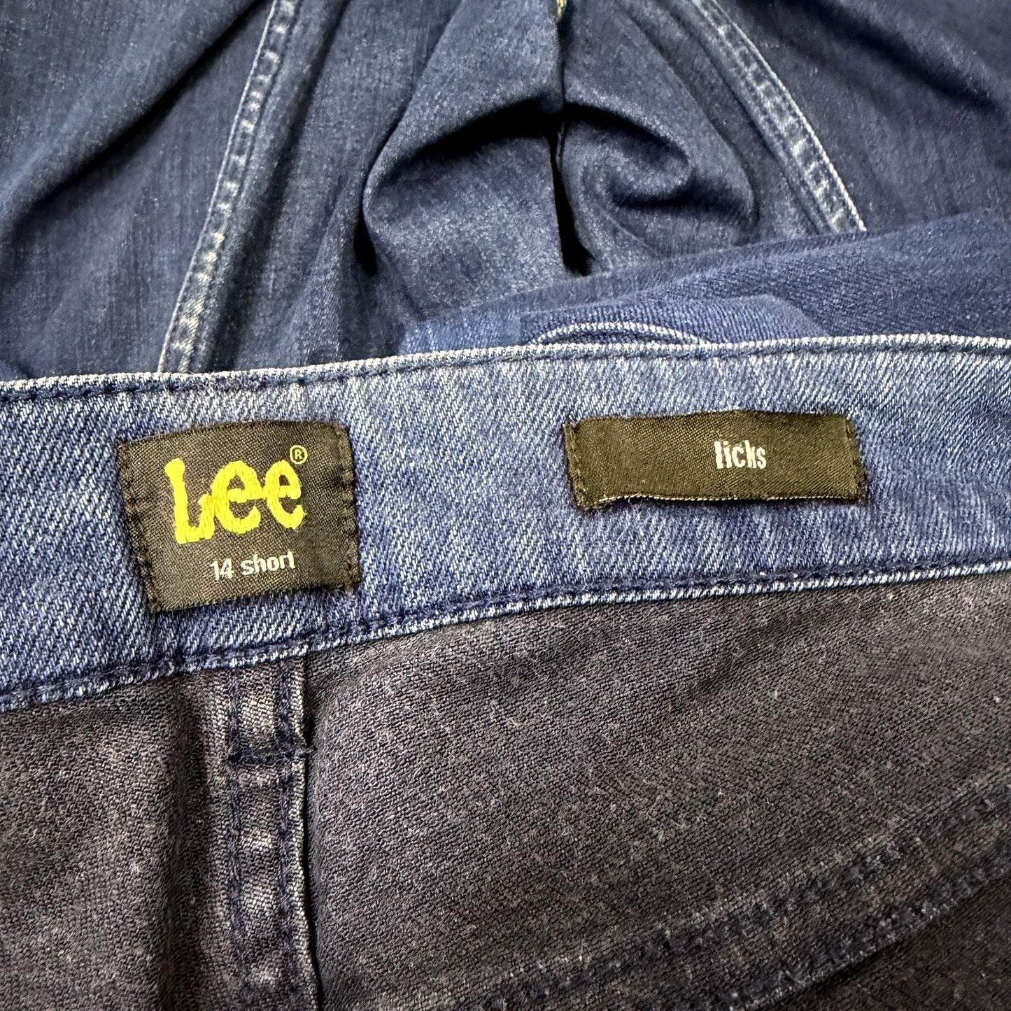 Lee Womens Dark Blue Denim Short Jeans for Petite Sizes 14 Size 14 Short