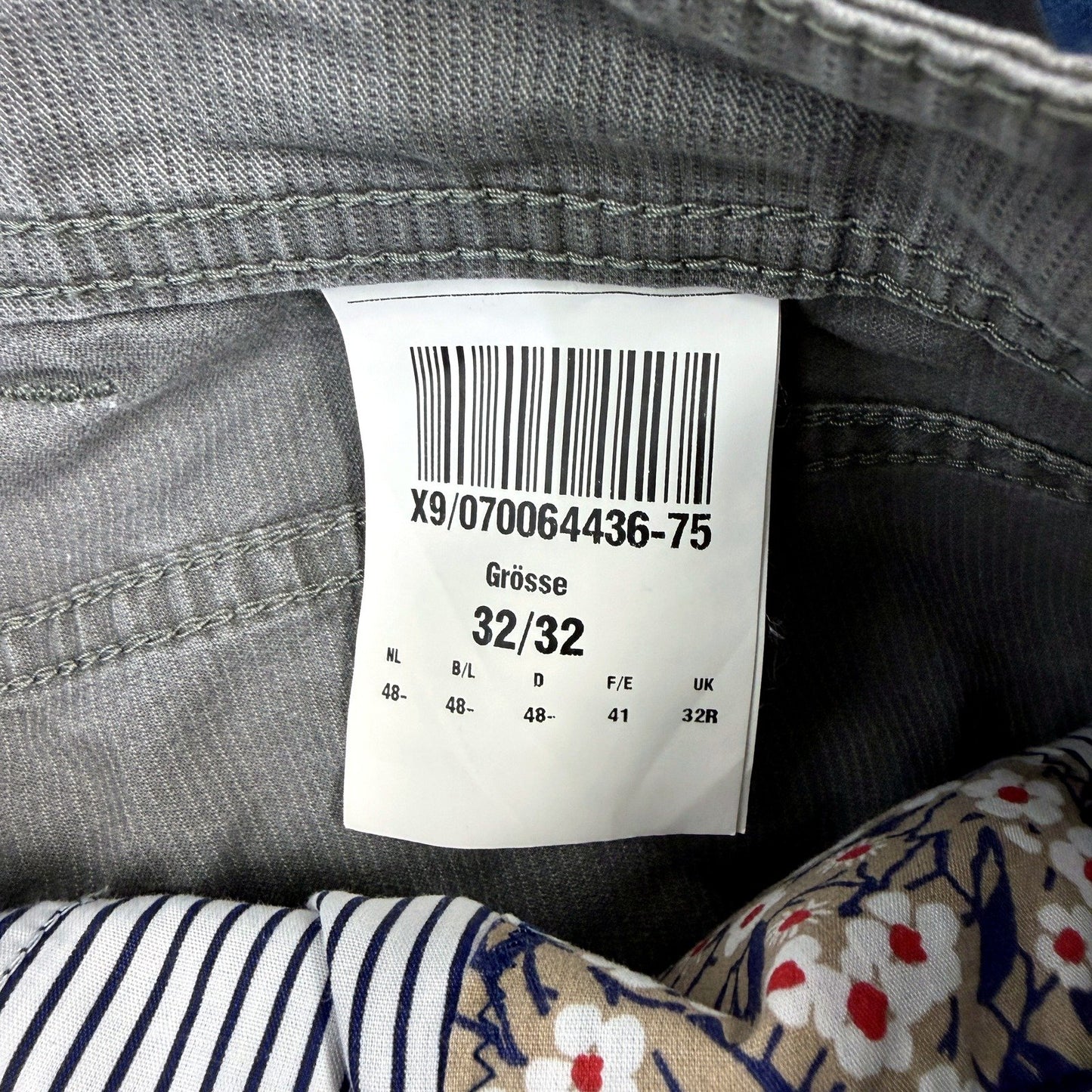 Gardeur Mens Gray Relaxed Fit Cotton Elastane Cargo Pants Size 32/32