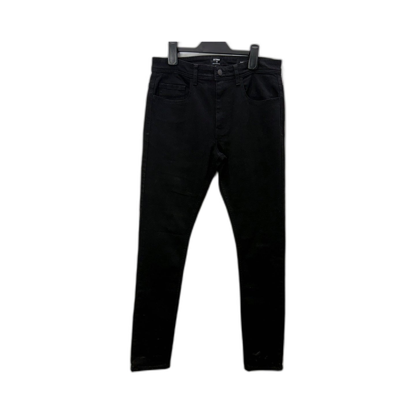 Cotton-on Mens Super Skinny Fit Black Denim Jeans - Slim Leg Size 32