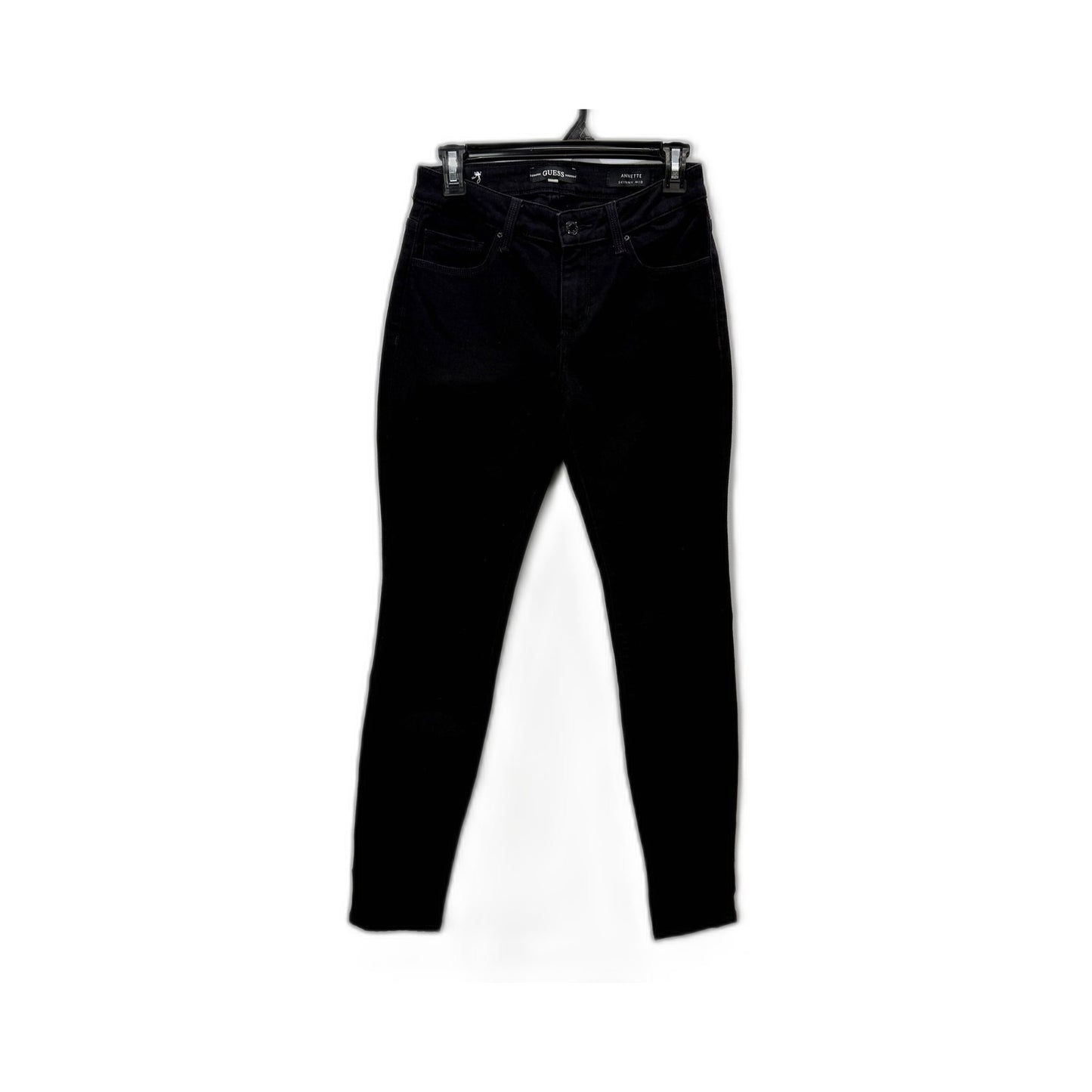 Guess Womens Skinny Mid Rise Black Cotton Denim Jeans Size 28 NEW