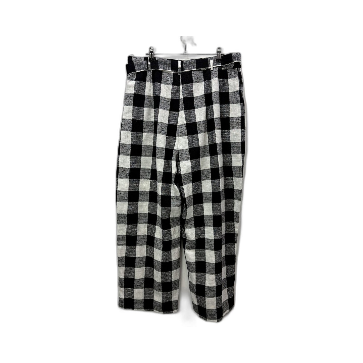 Atmos & Here Womens Plaid Pants in Black and White Checkered, Size 16
