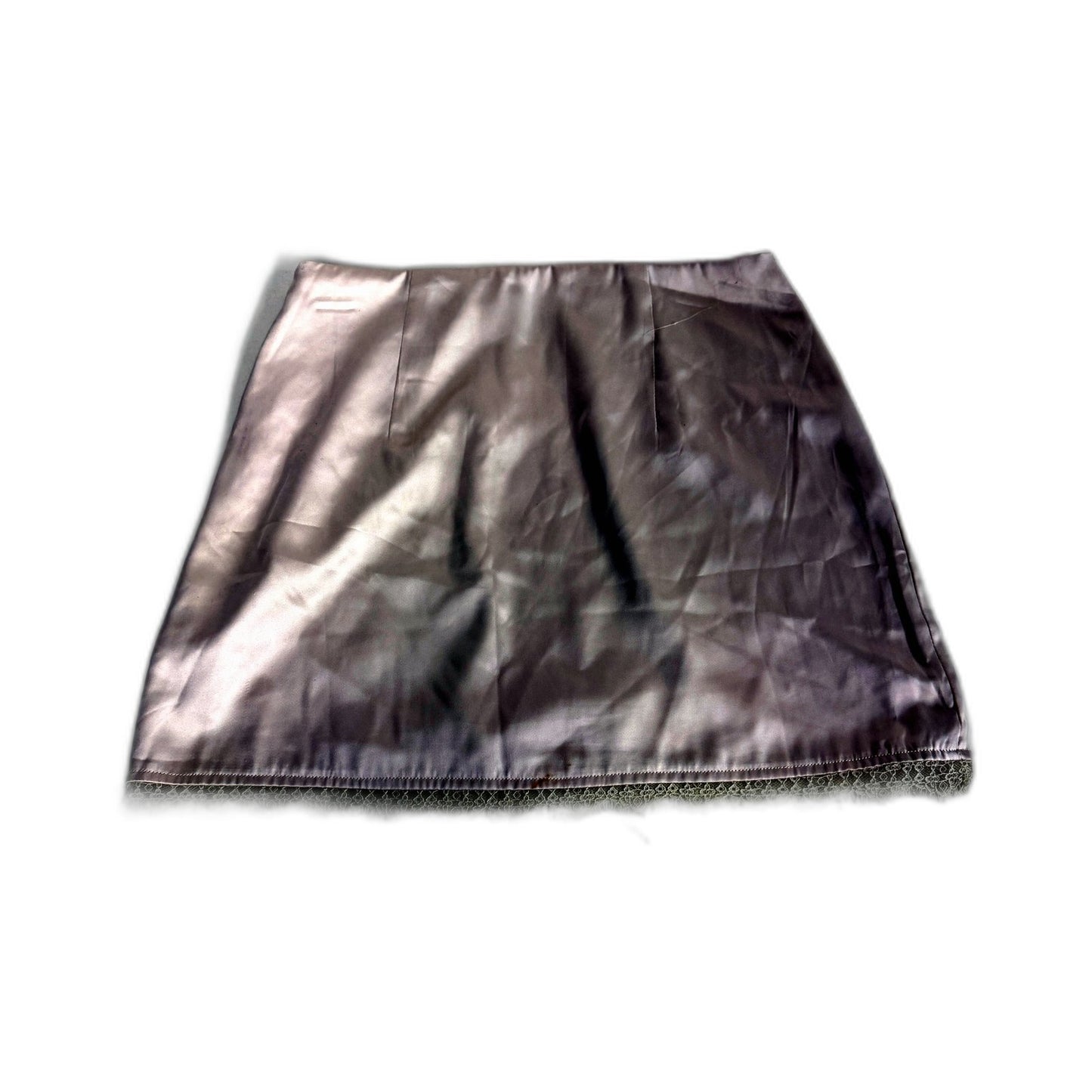 Princess Polly Womens Satin Mini Skirt with Cream Lace Trim, Size 8
