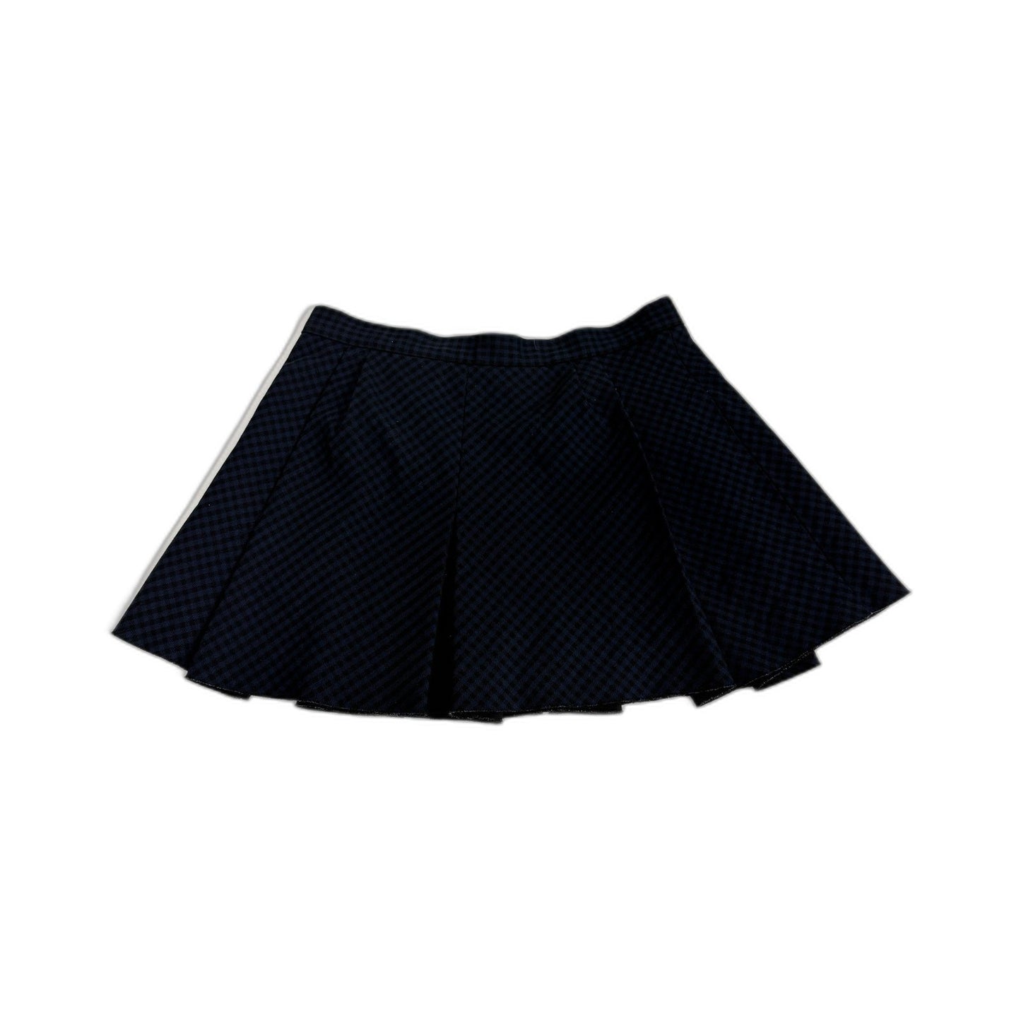 Zara Womens Pleated Navy Blue and Black Cotton Skirt - XS