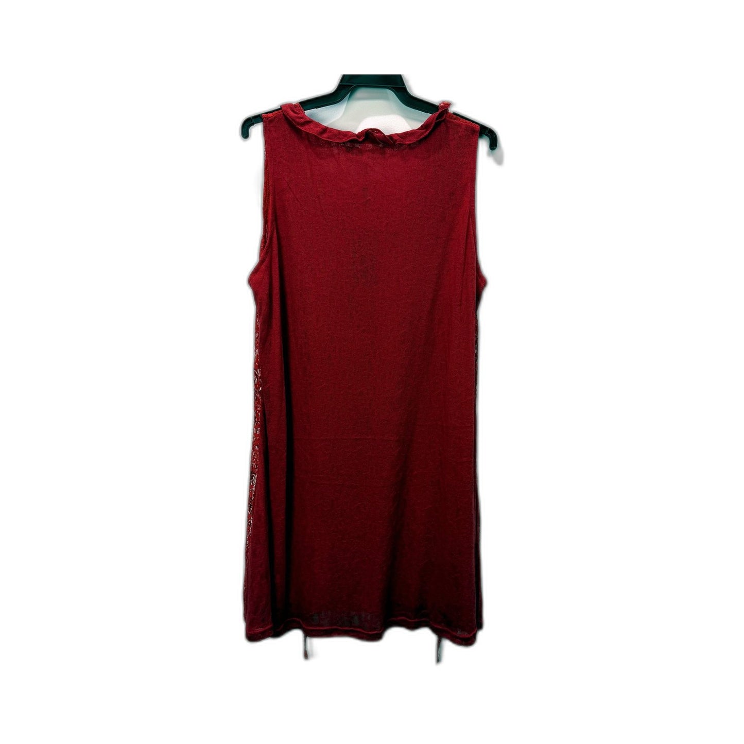 Whispers Womens Elegant Lace Sleeveless Red Blouse Top in Size XL NEW