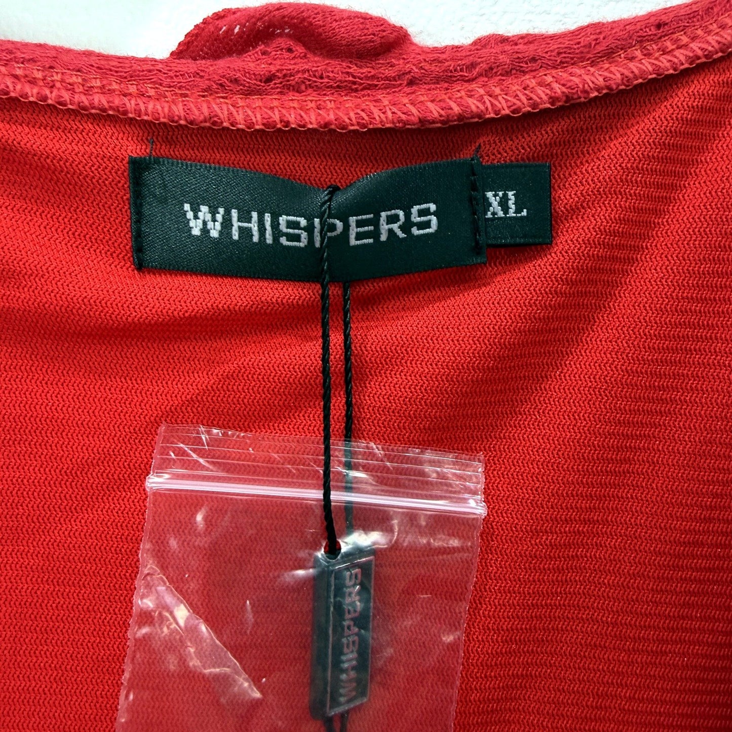 Whispers Womens Elegant Lace Sleeveless Red Blouse Top in Size XL NEW