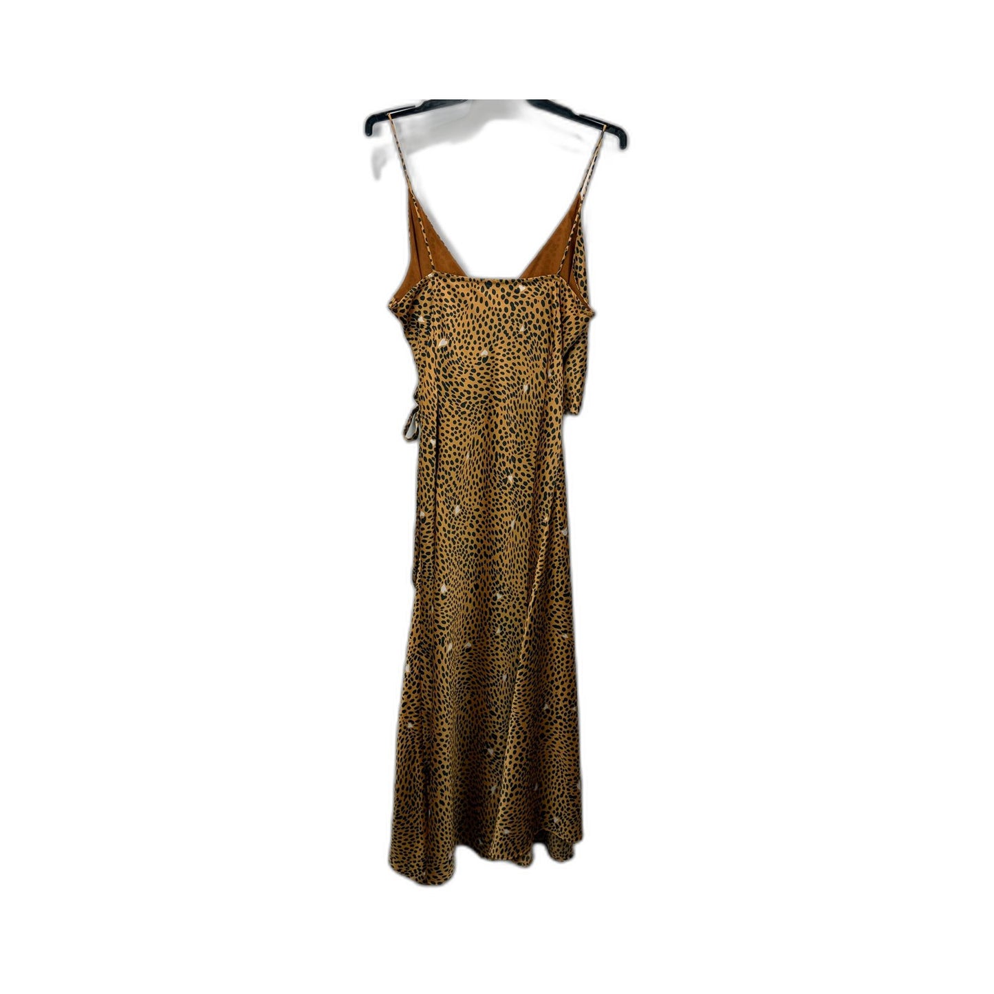 Rodeo Show Womens Leopard Print Wrap Dress Spaghetti Strap Casual Size 14