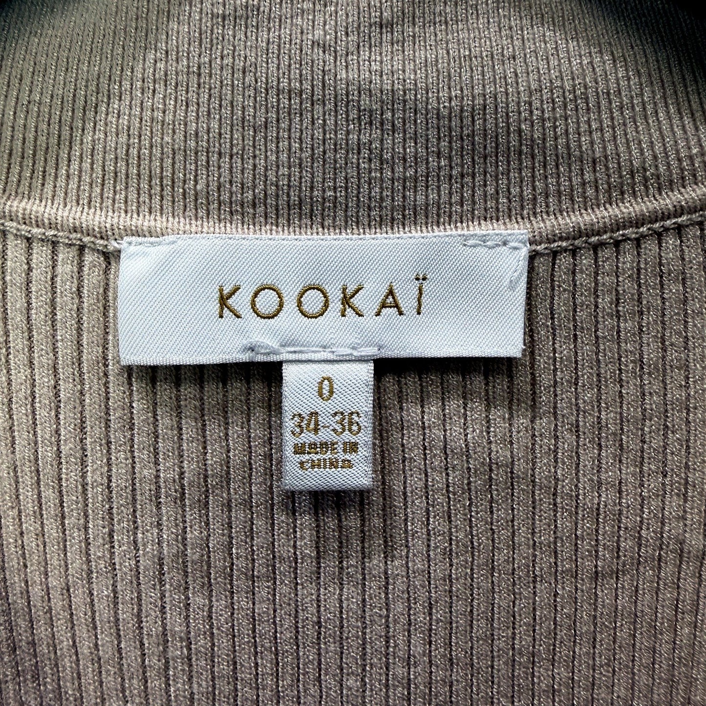 Kookai Womens Sleeveless Ribbed Knit Dress in Tapioca Color, Size 0 NEW