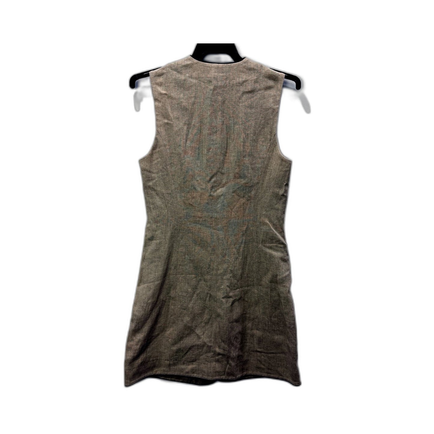 Witchery Womens Linen Sleeveless Button Front Vest in Beige, Size 6