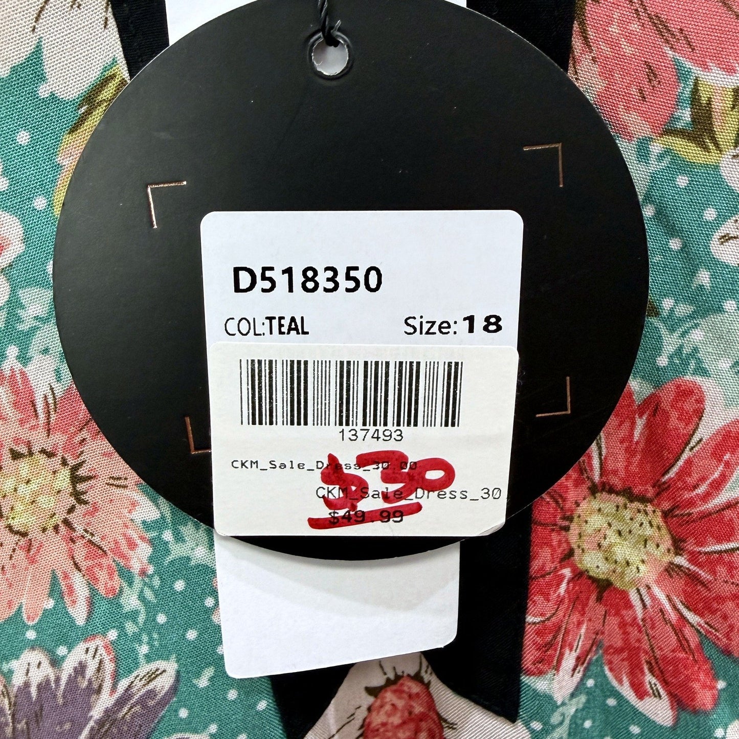 Caroline Morgan Womens Floral Print Sleeveless Dress Casual Feminine Size 18 NEW