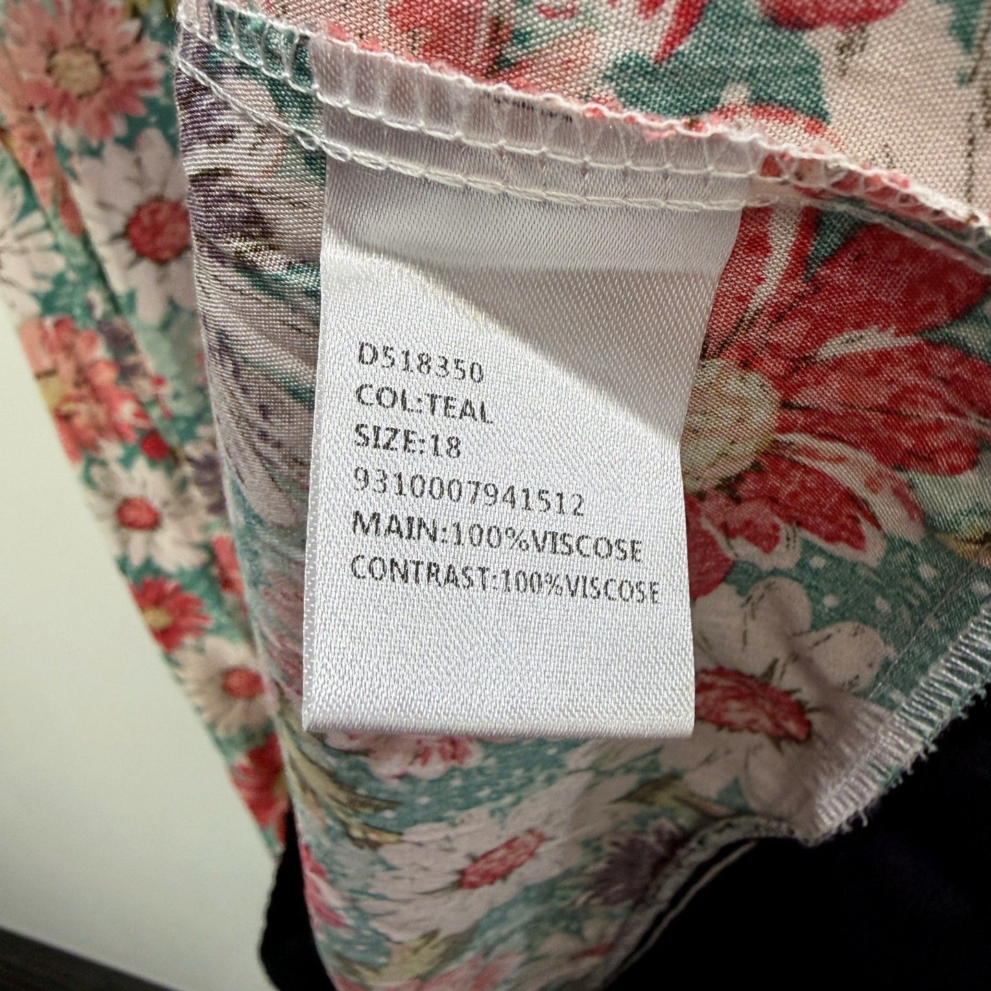 Caroline Morgan Womens Floral Print Sleeveless Dress Casual Feminine Size 18 NEW