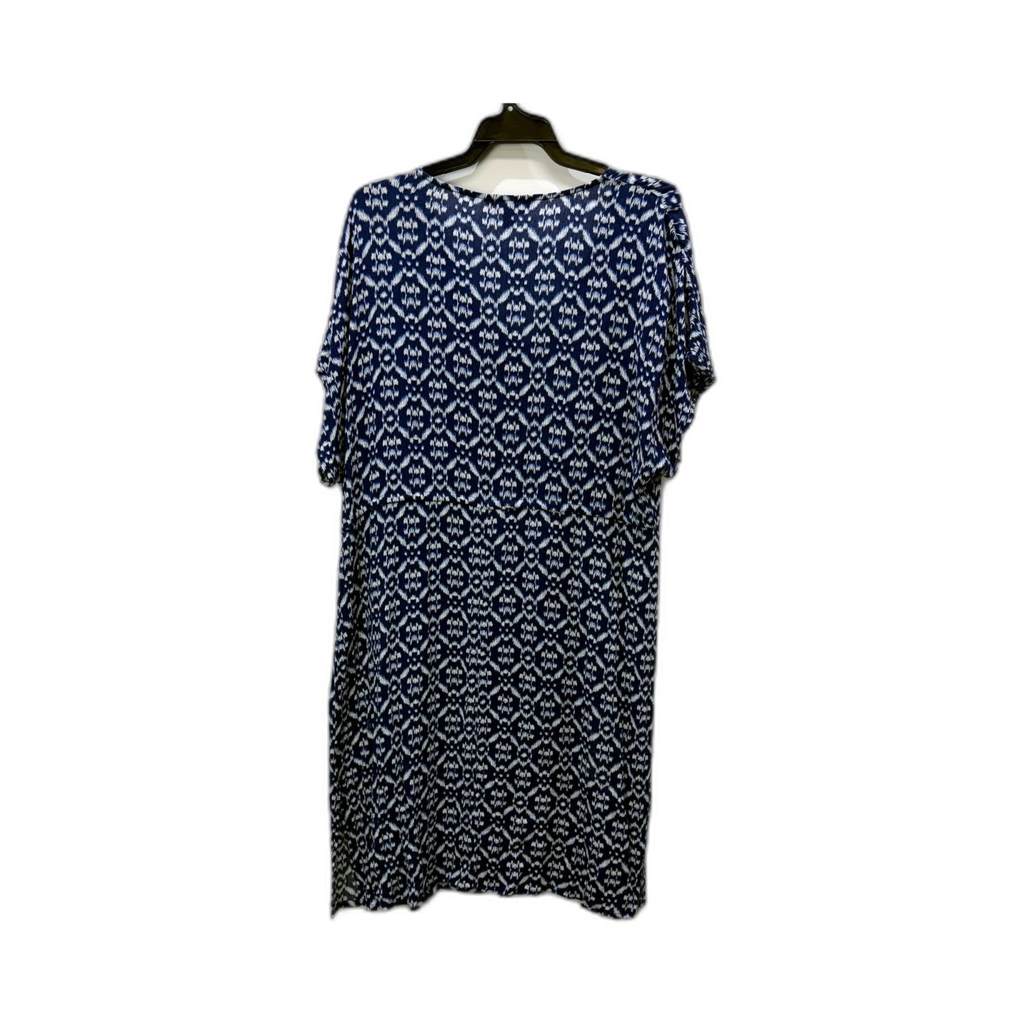 Suzanne Grae Womens Navy and White Patterned Viscose Summer Dress Size M