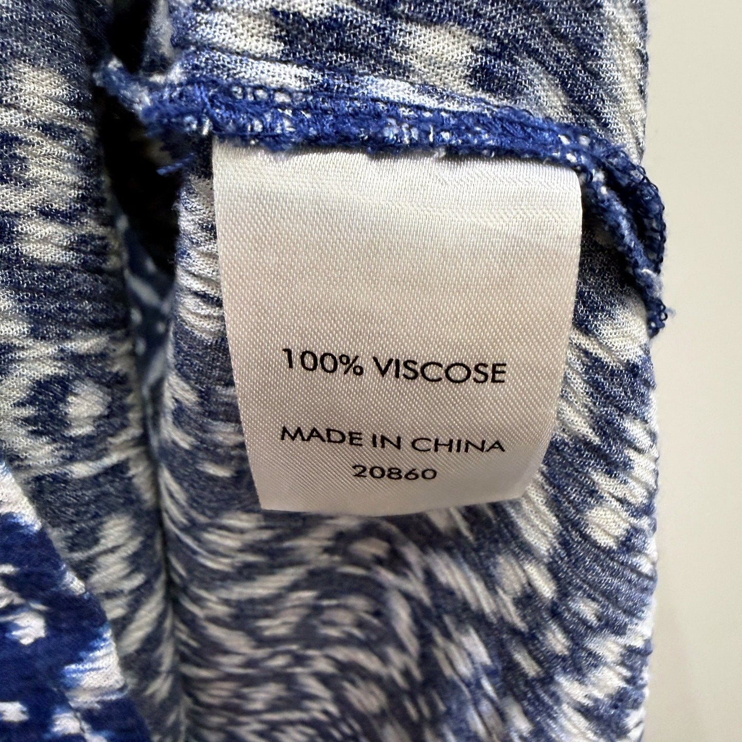 Suzanne Grae Womens Navy and White Patterned Viscose Summer Dress Size M