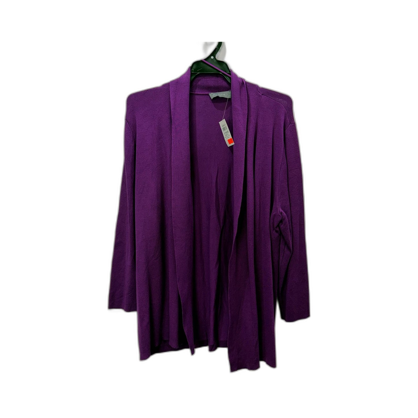 Jacquie Womens Open Front Cardigan Sweater Viscose Nylon Purple Size M NEW