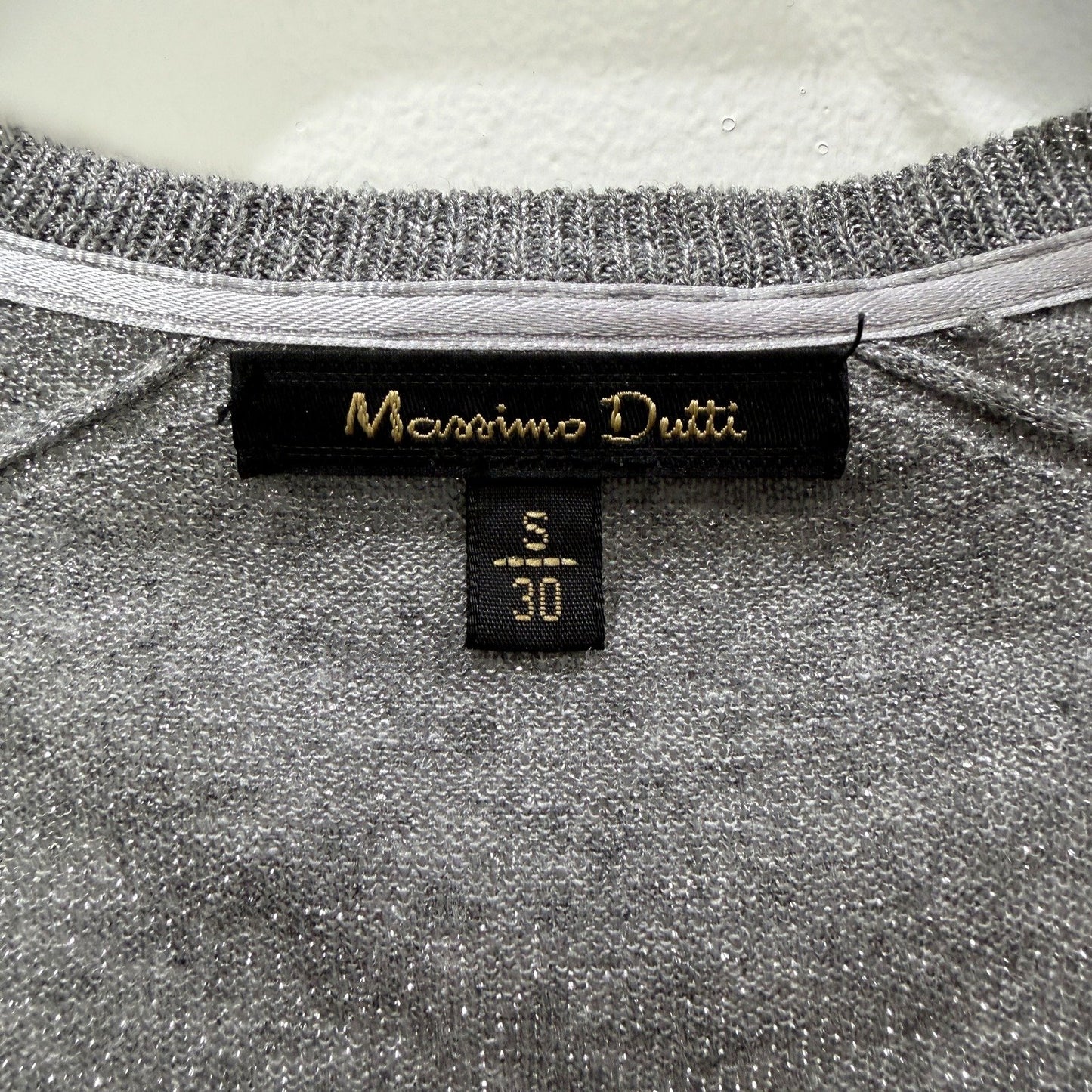 Massimo Dutti Womens Button Front Gray Pullover Sweater Size S