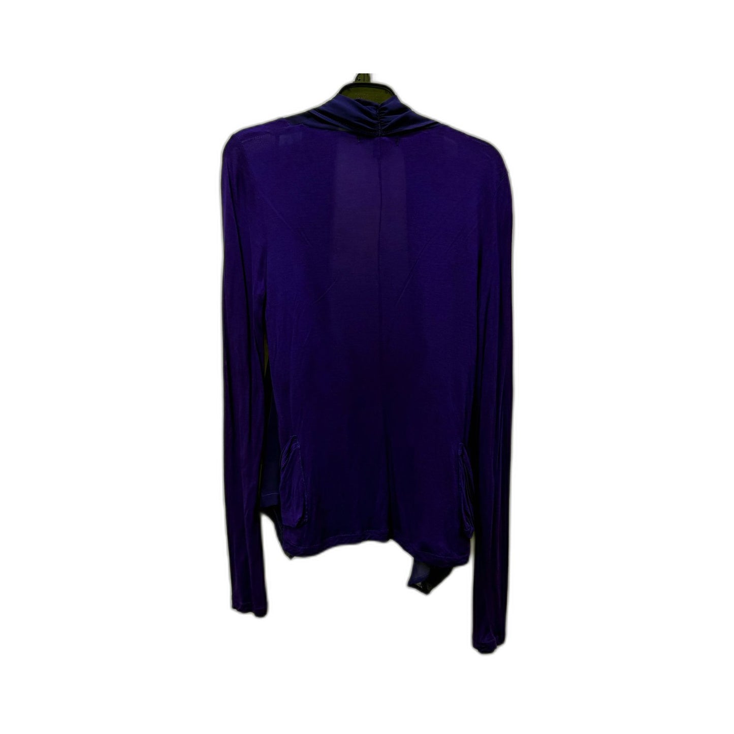 Decjuba Womens Draped Open Front Cardigan Sweater in Purple, Size S
