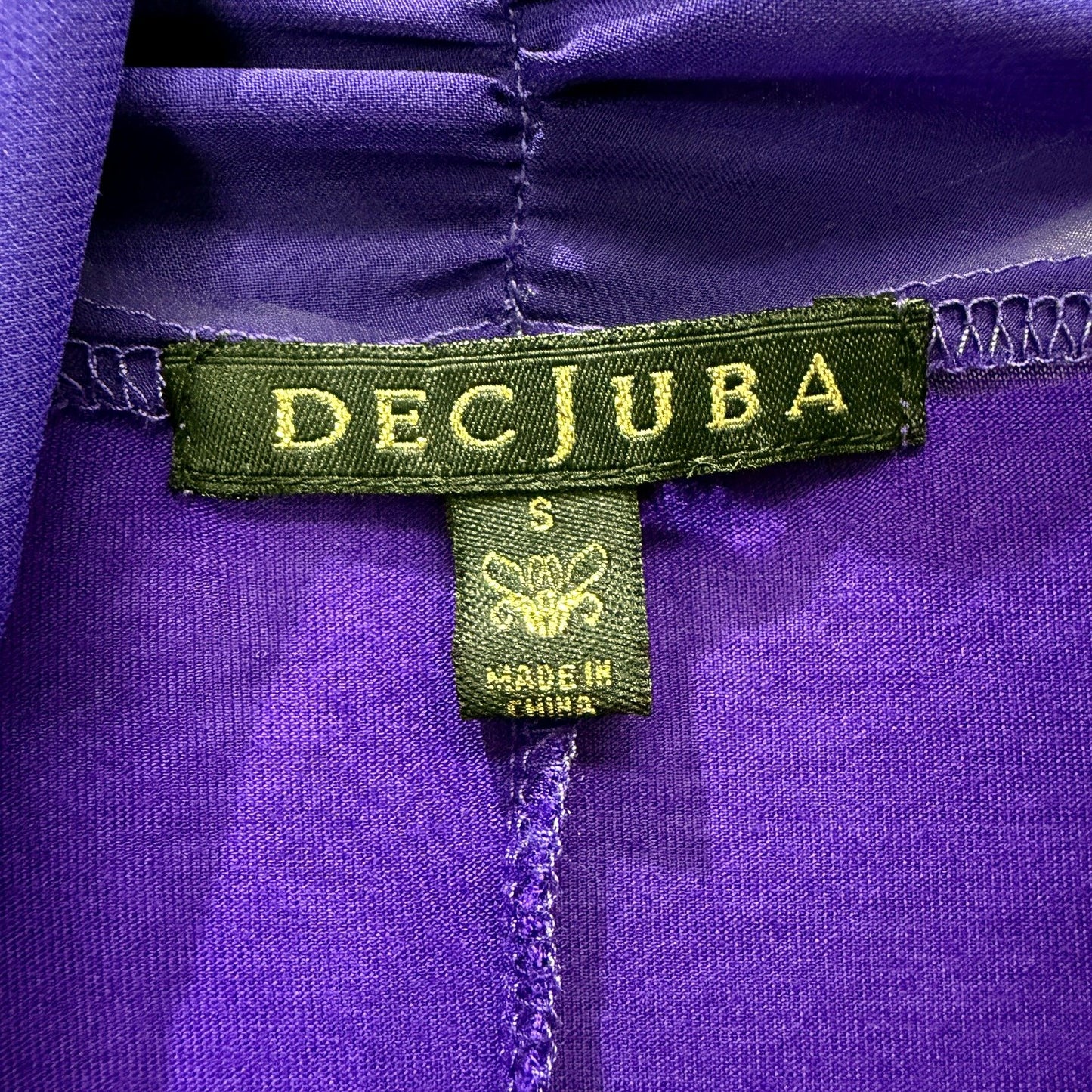 Decjuba Womens Draped Open Front Cardigan Sweater in Purple, Size S