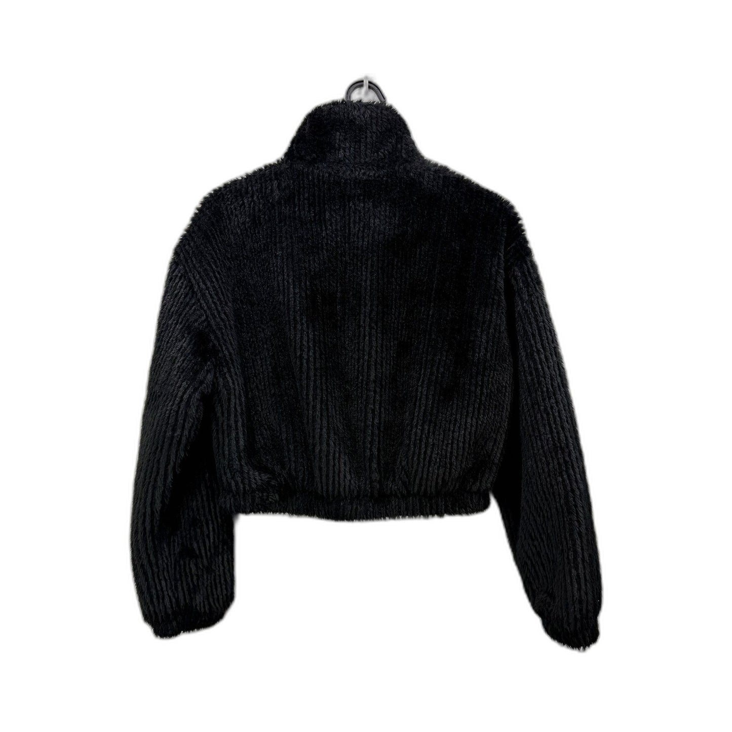 Ava & Ever Womens Cropped Black Faux Fur Jacket for Size 8