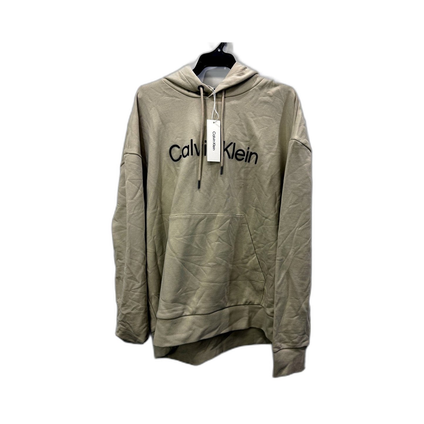 Calvin Klein Mens Comfort Pullover Hoodie in Beige, Size XXL NEW