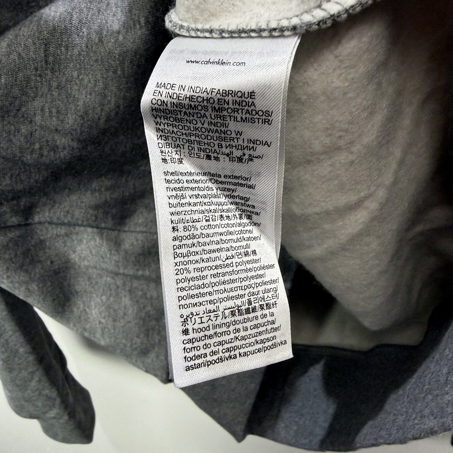Calvin Klein Mens Monologa Fleece Pullover Hoodie Medium Gray Size 2XL NEW