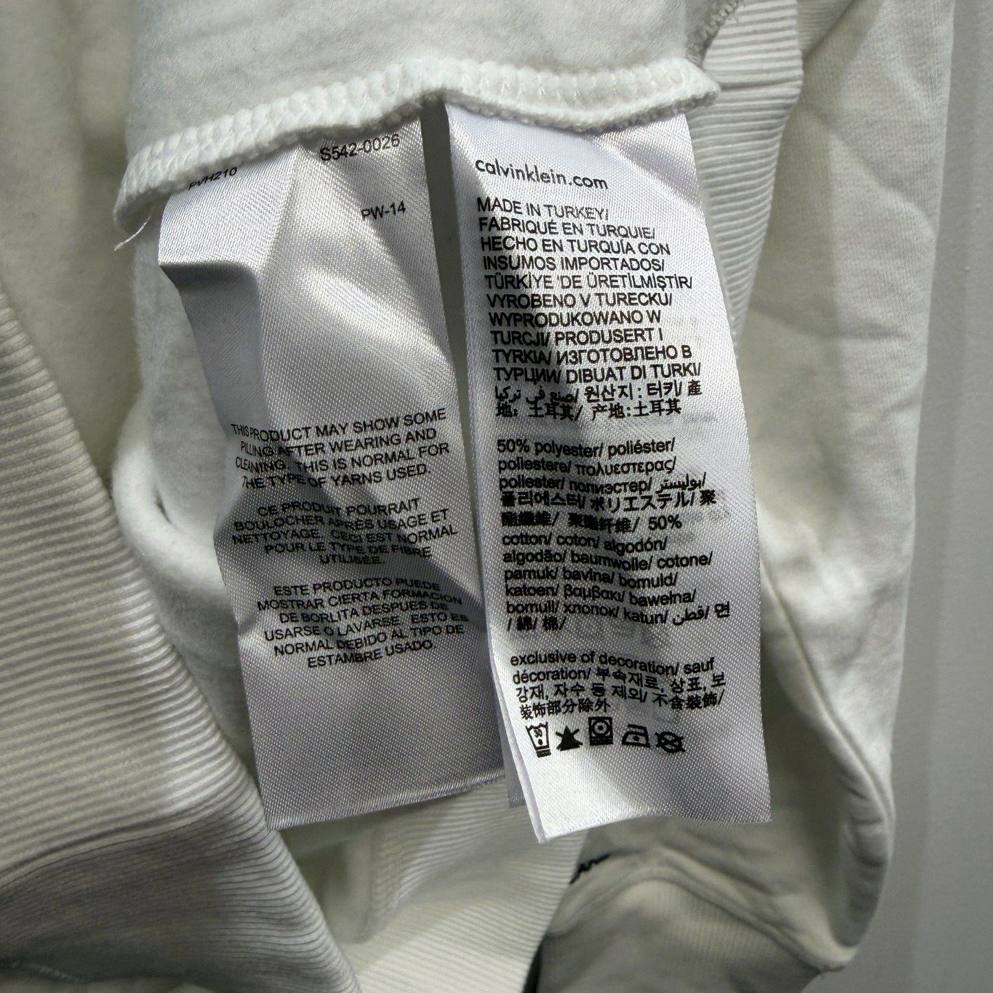 Calvin Klein Mens Pullover Sweatshirt in Bright White, XL Size NEW