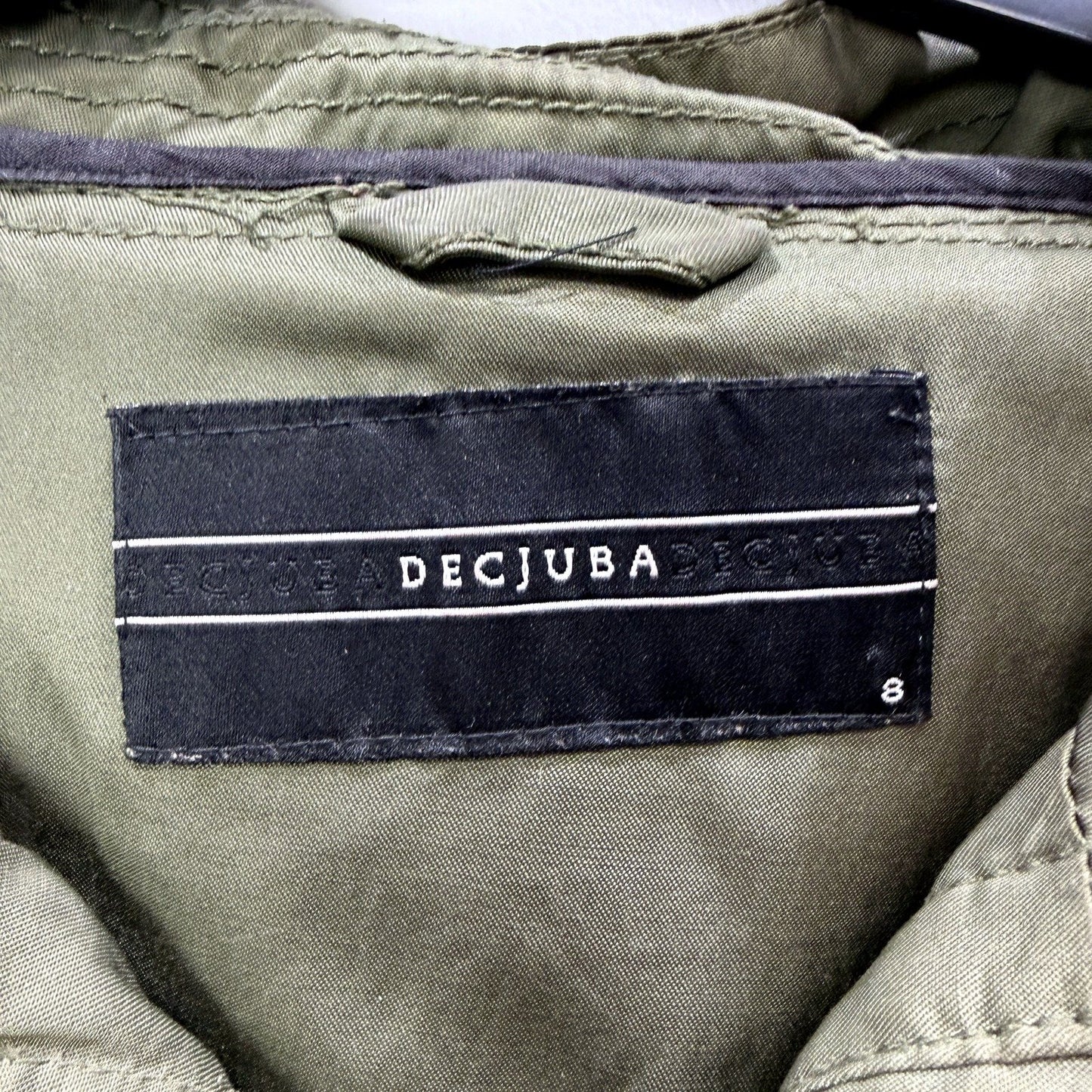 Deciuba Womens Military Parka Hooded Olive Green Jacket by in Size 8