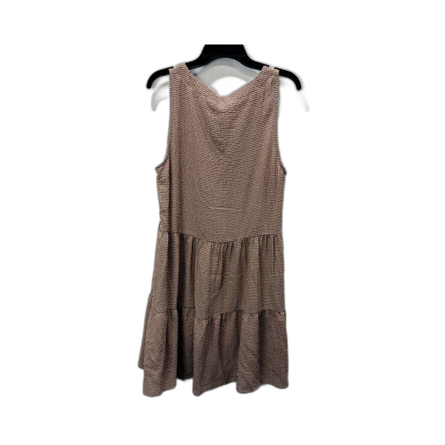 Nunui Womens Tiered Button Front Gingham Dress Casual Sleeveless Size 10 NEW