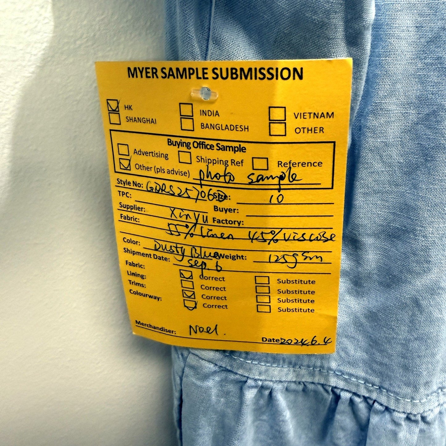 Ruffle Puff Sleeve Denim Dress Womens in Dusty Blue, Size 10 NEW