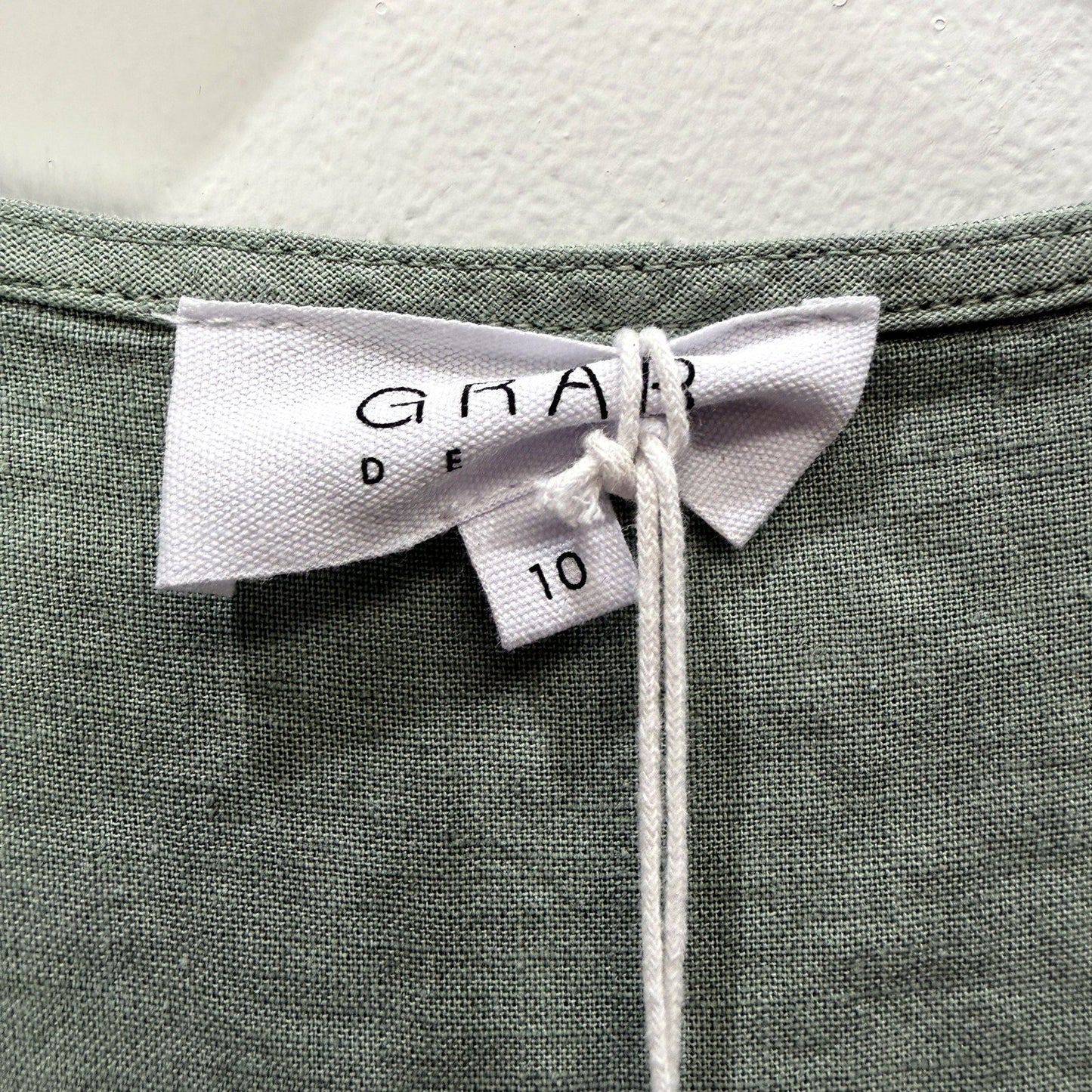 GNAR Womens Tiered Linen Viscose Puff Sleeve Dress in Sage Size 10 NEW