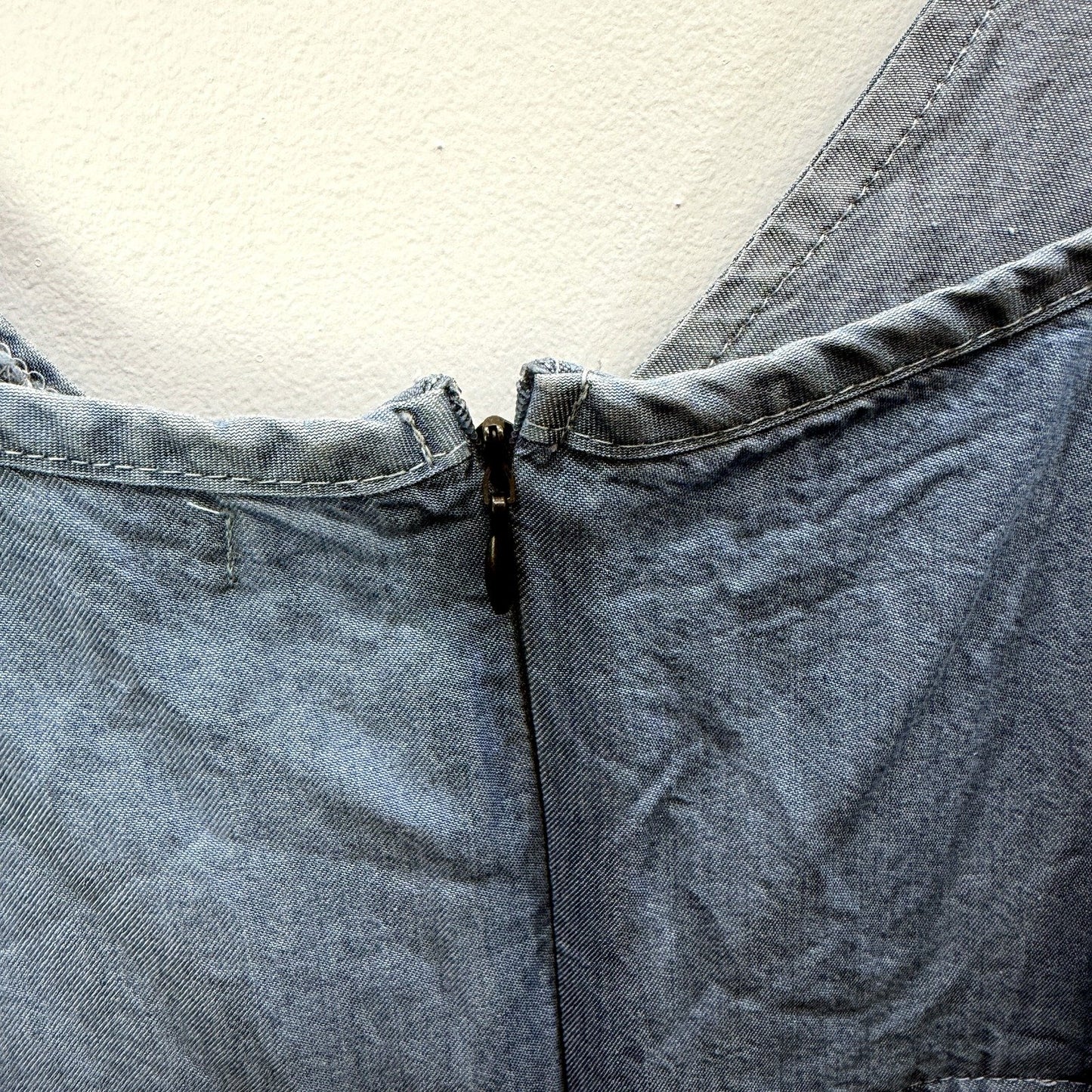 Brave Soul Womens Denim Casual Jumpsuit in Blue, Size 10