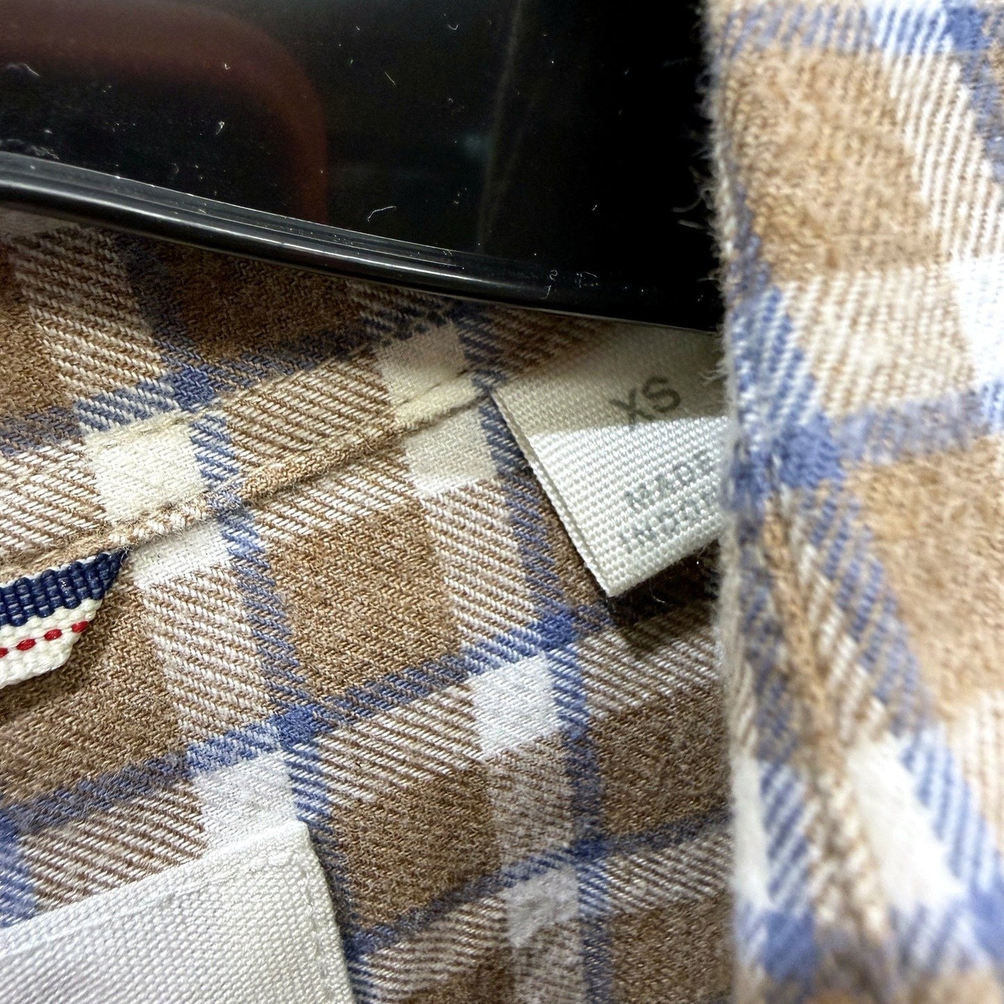 Trenery Mens Plaid Button-Down Shirt Casual Cotton Checkered Multi Color Size XS