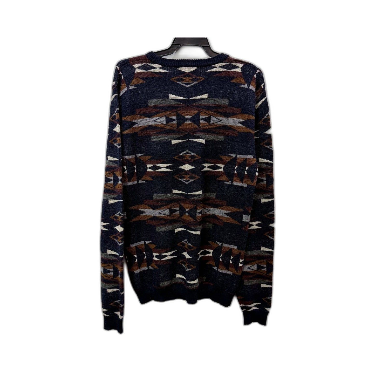 Stray Mens Geometric Pattern Pullover Sweater Multi Color Size Medium