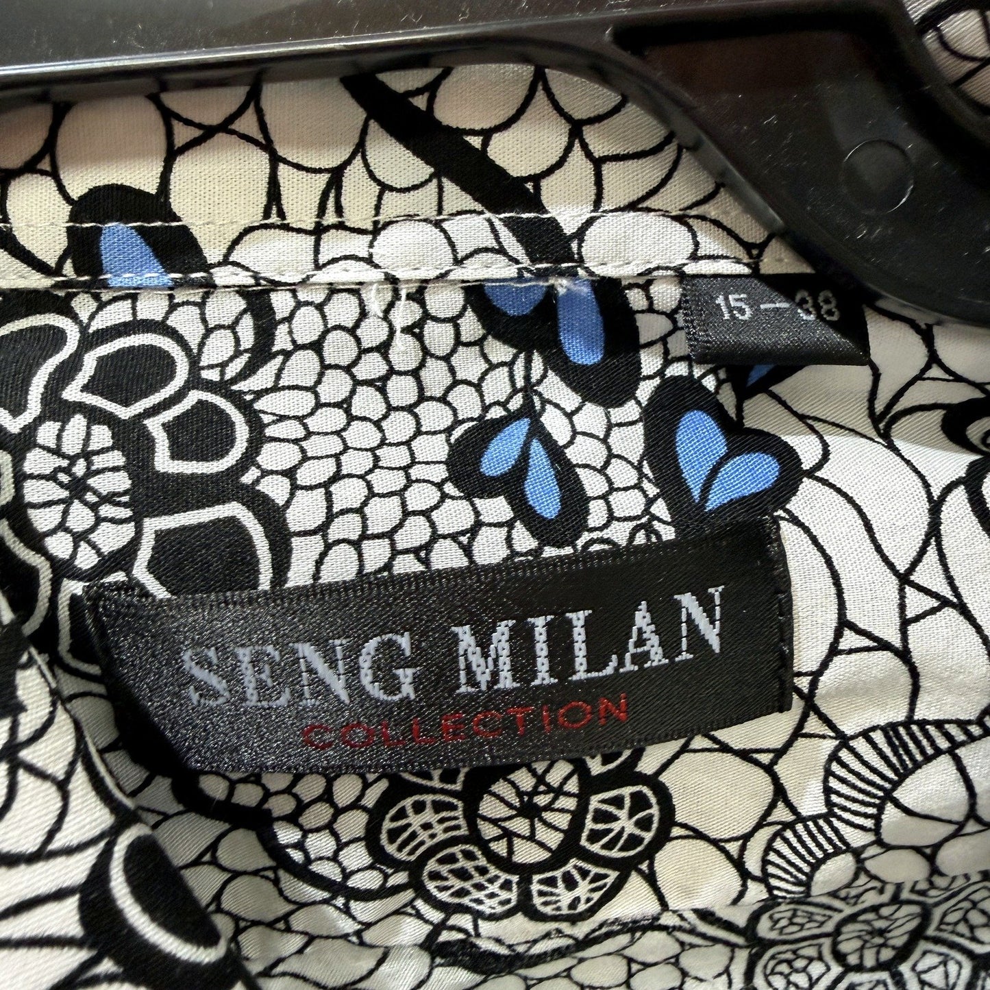 Seng Milan Mens Button-Down Shirt Floral Print Cotton Multi Color Size 38 NEW