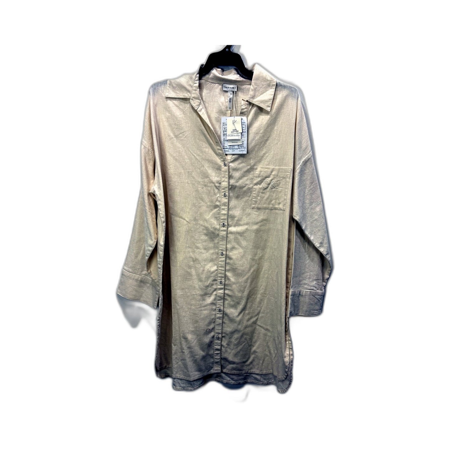 Chloe & Lola Womens Cotton Sleepwear Robe Cozy Loungewear in Cream NEW