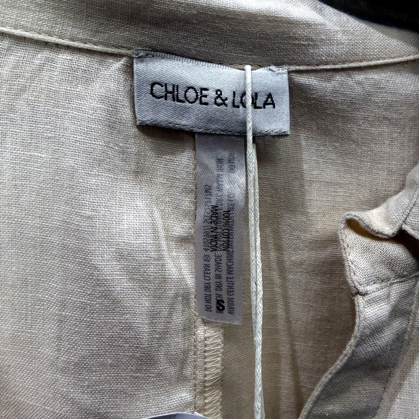 Chloe & Lola Womens Cotton Sleepwear Robe Cozy Loungewear in Cream NEW
