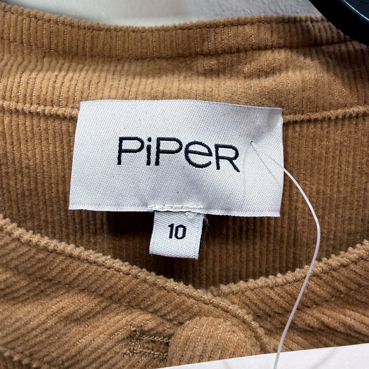 Piper Womens Brown Corduroy Lightweight Button-Up Dress by - Size 10 NEW