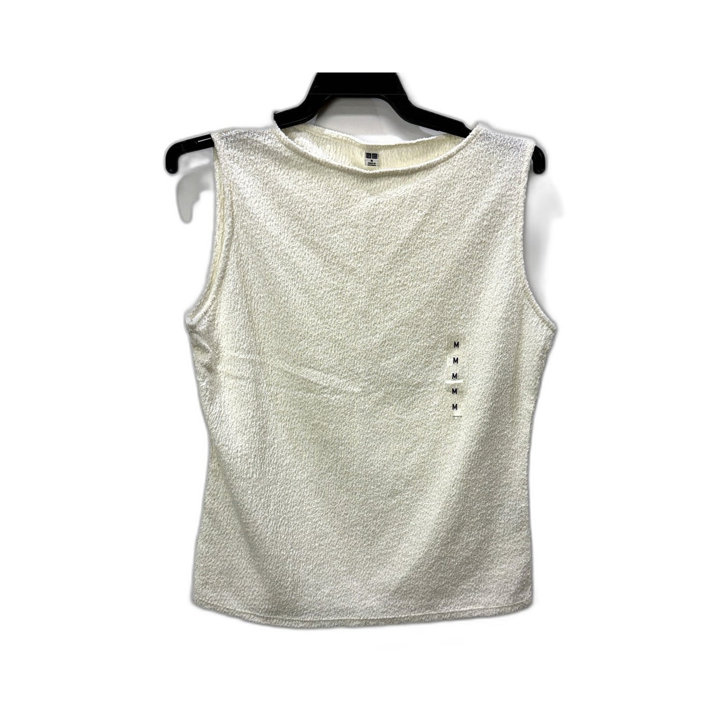 Uniqlo Womens Textured Pullover Sweatshirt in Cream, Size M NEW