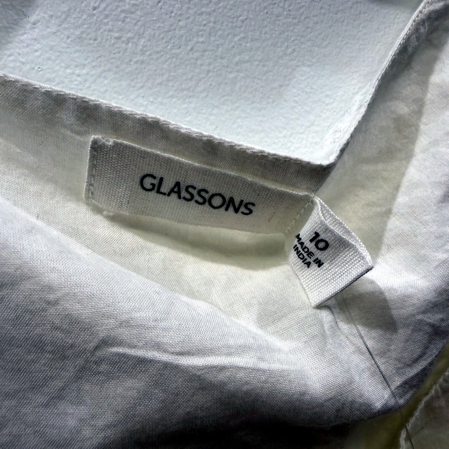 Glassons Womens Floral Puff Sleeve Eyelet Cotton Blouse in White, Size 10 NEW