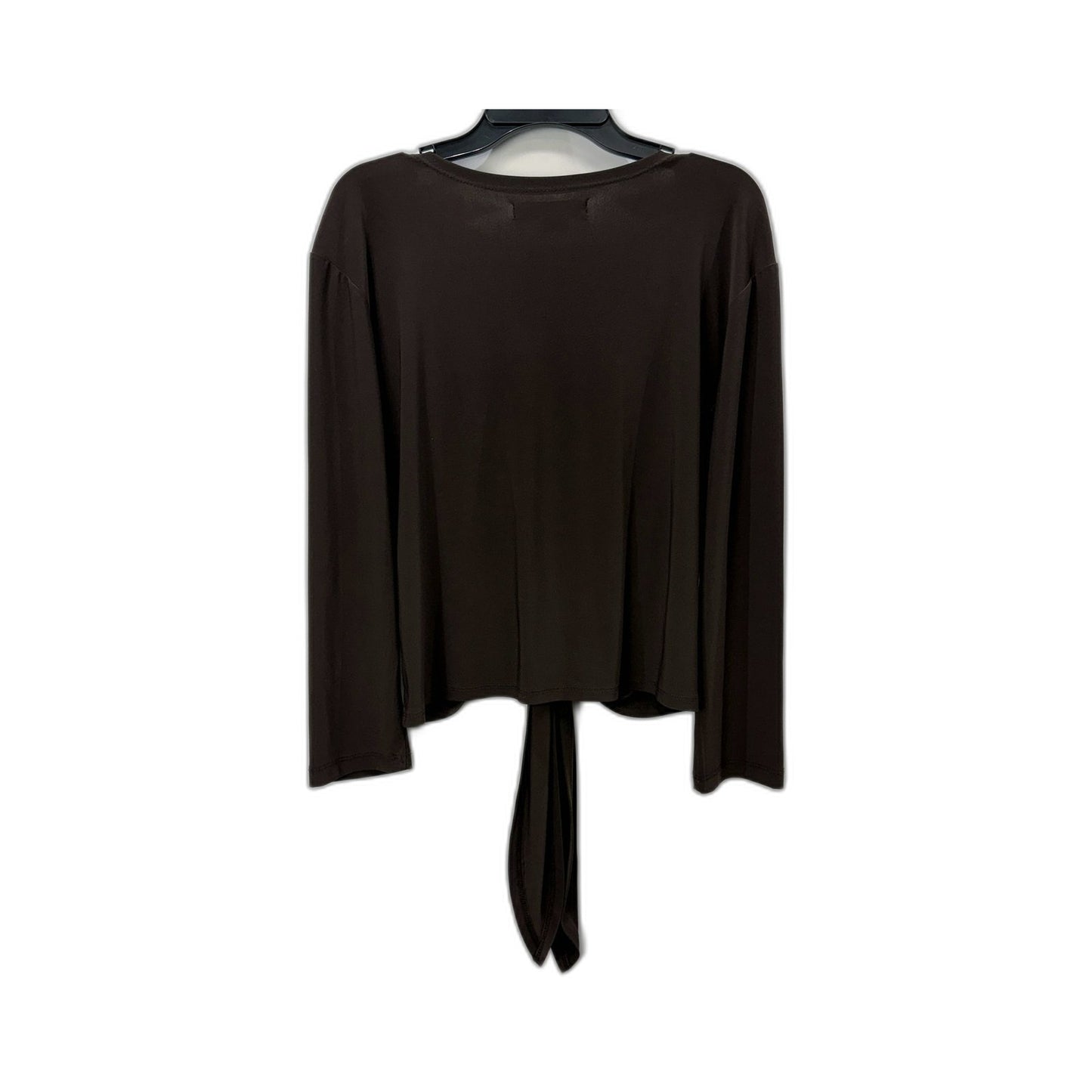 Liz Jordan Womens Tie Front Blouse in Brown, Casual Lightweight Size M NEW